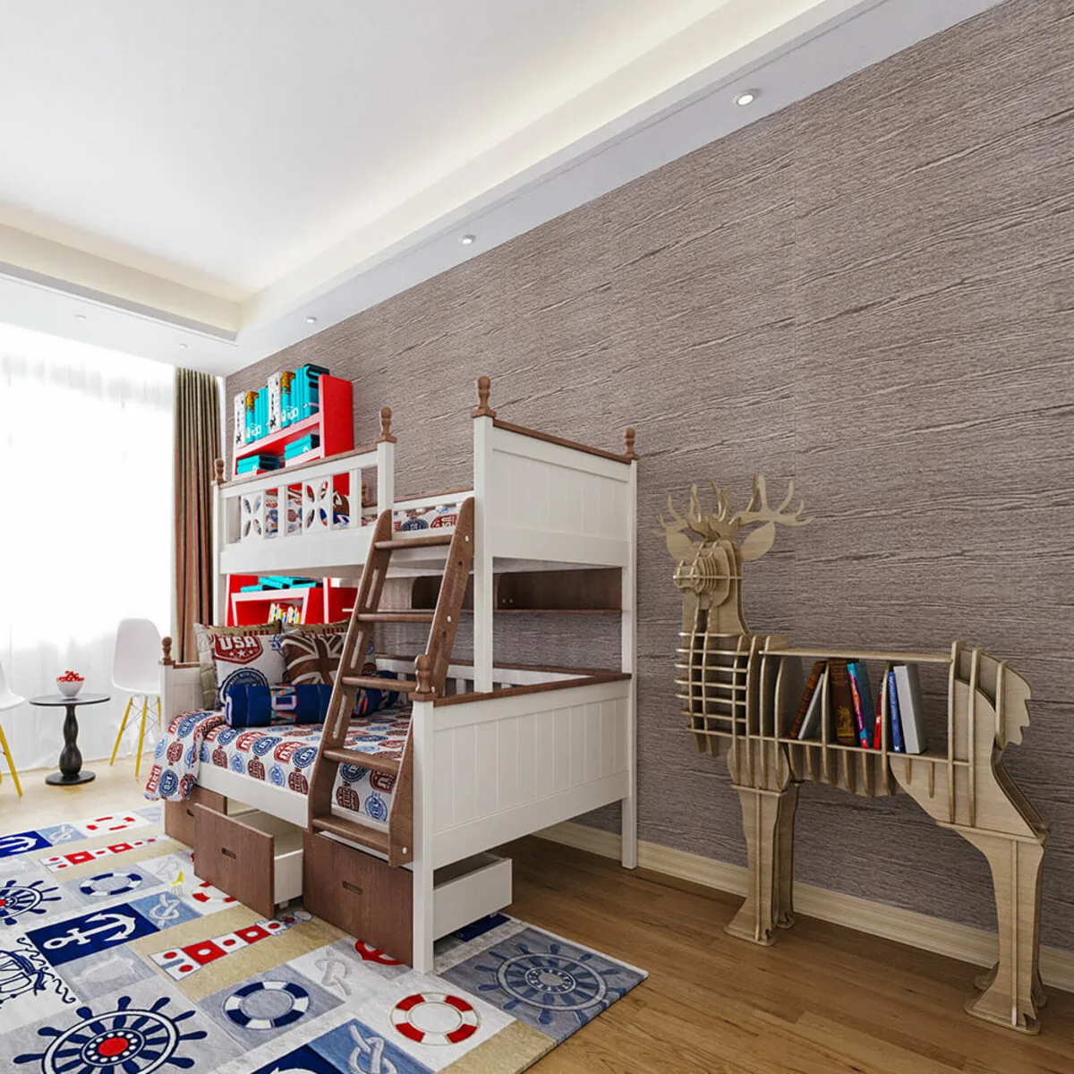 Самоклеюча 3D панель срібне дерево 700х700х4мм (98) SW-00001464 – зображення використання 5