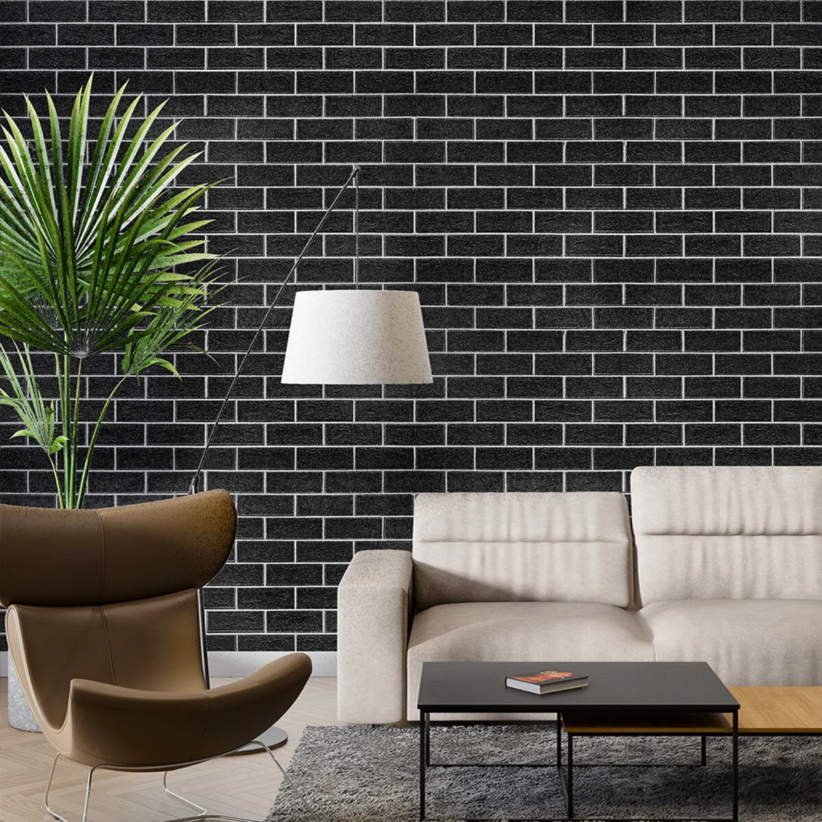 0301e480b7-7_resize_1200x1200 Панель стінова 70х70cmх5mm чорна цегла з білим (D) SW-00001503 – зображення використання 7