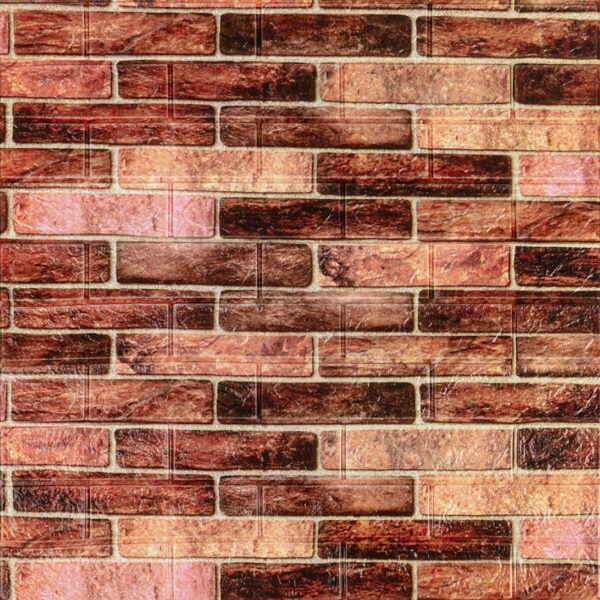 179-3 Панель стінова 3D 700ммх770ммх3мм BROWN (цегла) (D) SW-00001771