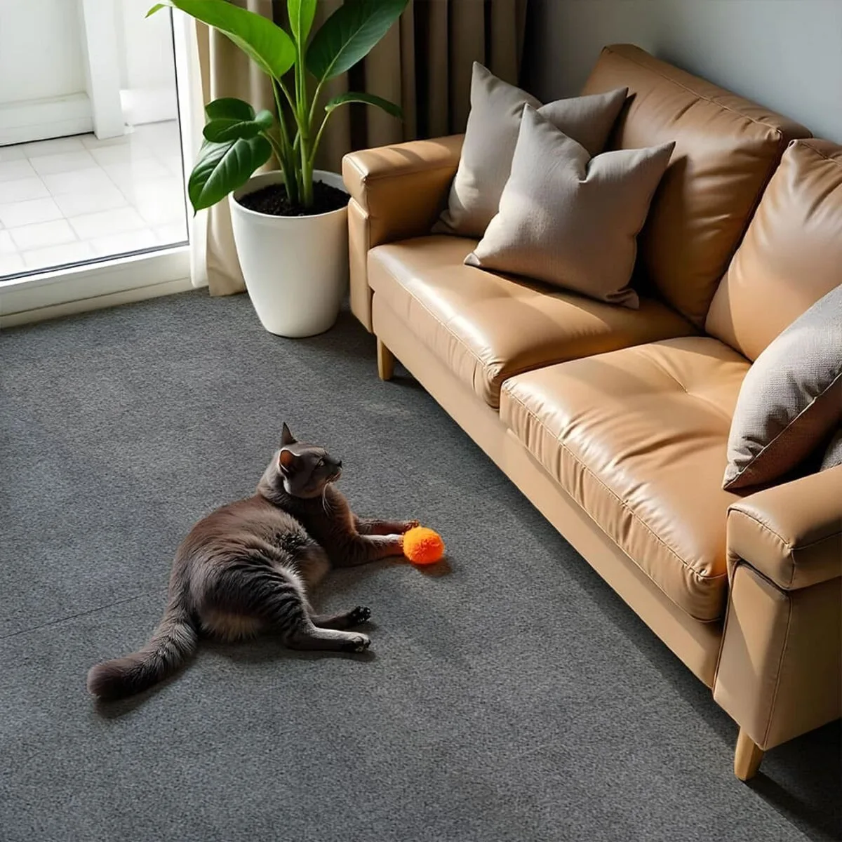 Плитка ковролінова з TPR основою багаторазова темно-сіра 300х300х4мм SW-00002801 – зображення використання 5