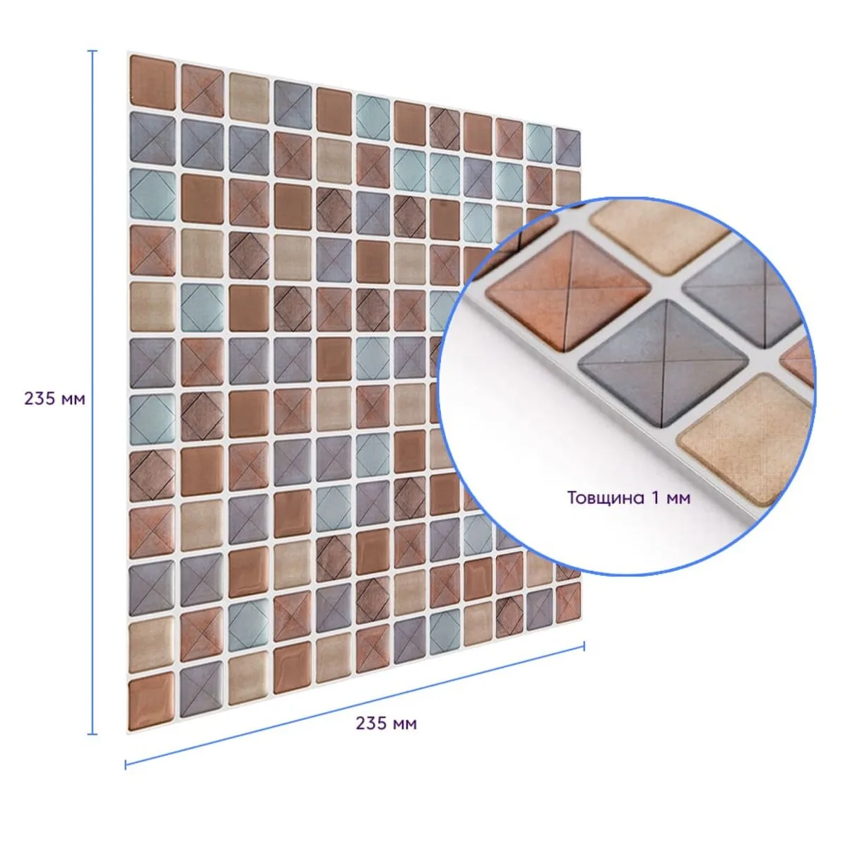 Самоклеюча поліуретанова плитка 235х235х1мм (D) SW-00001939 – зображення виду 3
