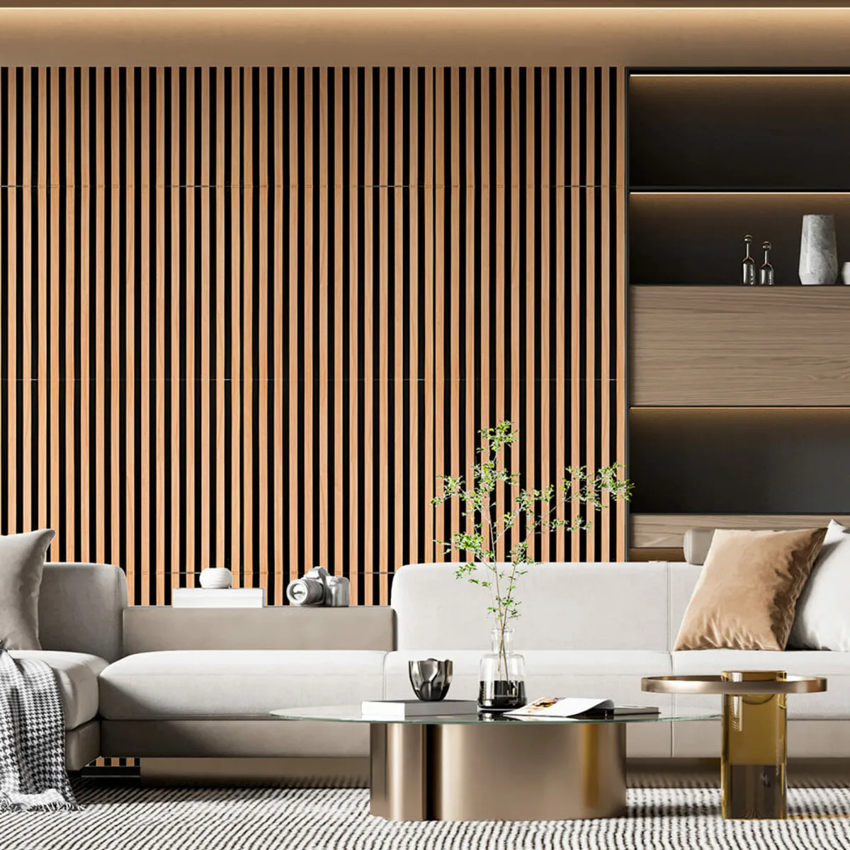 Панель-рейка LIGHT BROWN and BLACK 665х665х5мм (D) SW-00002533 – зображення використання 7