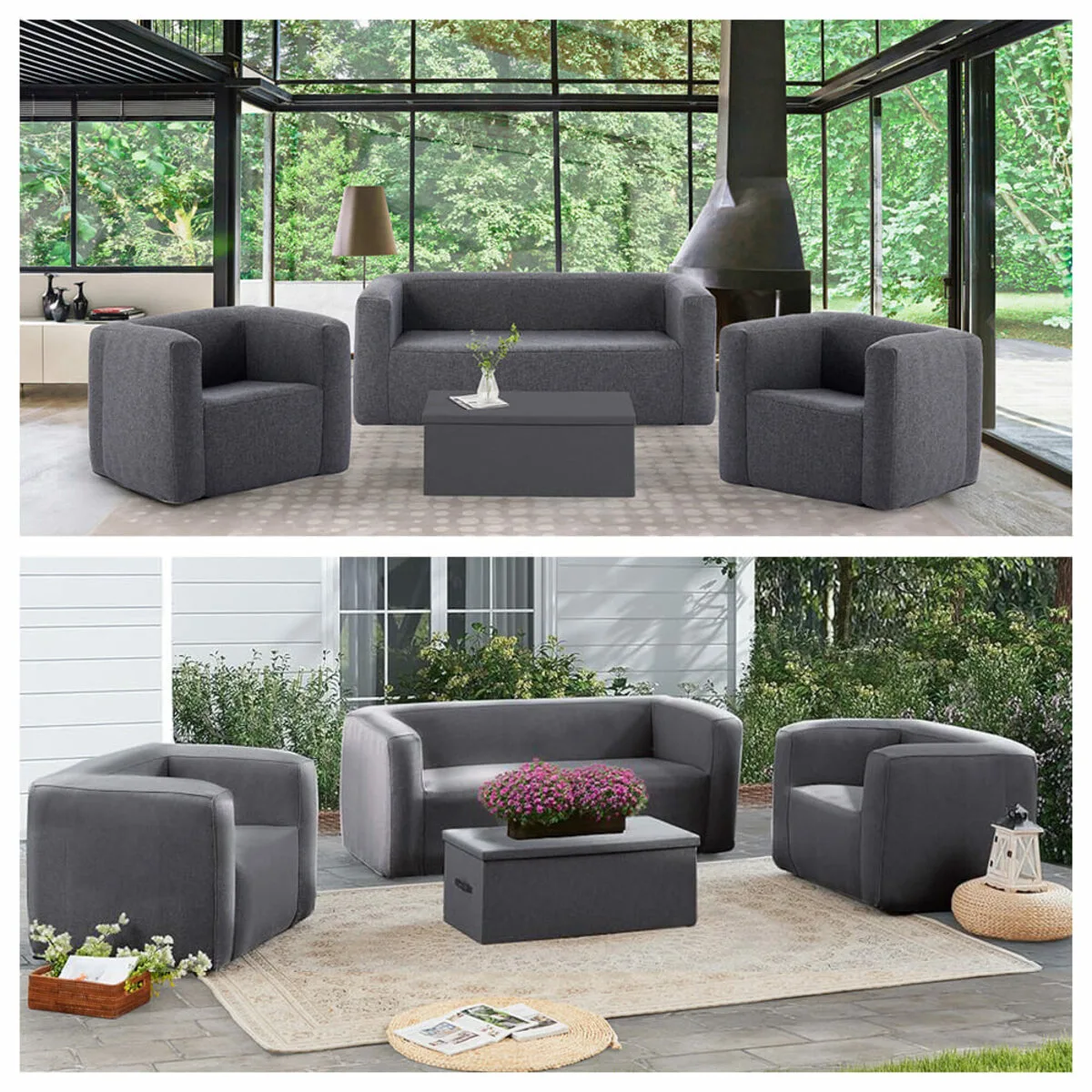 Надувний диван сірий SW-00002293 – зображення використання 9