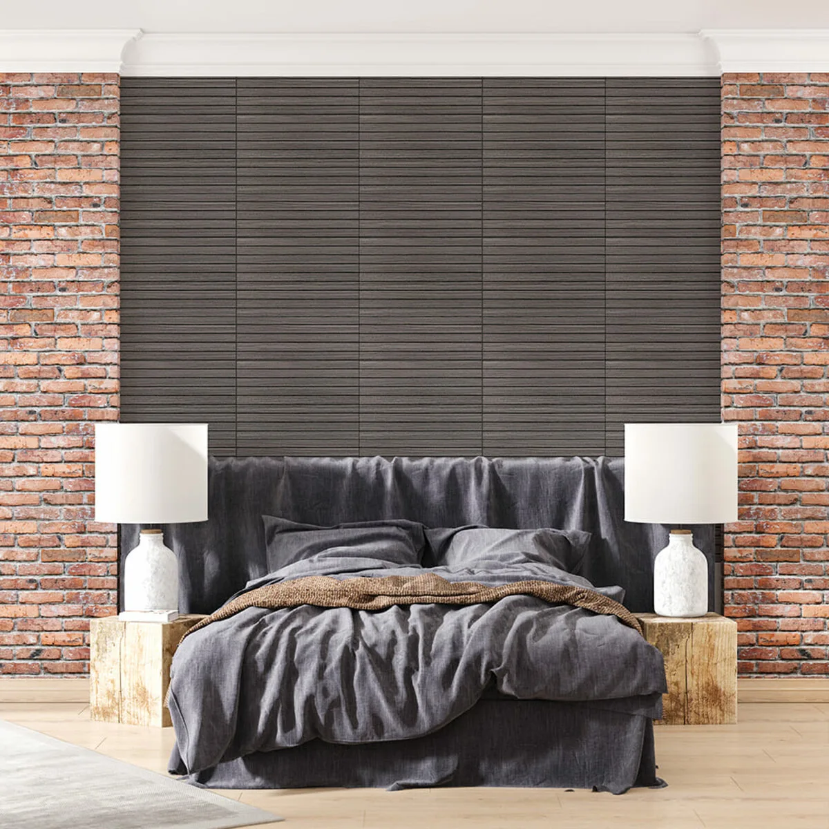 26ee1169d8-6_resize_1200x1200 Покриття вінілове самоклеюче 3D рейки металевий попіл 600х600х2,8мм (D) SW-00002196 – зображення використання 6