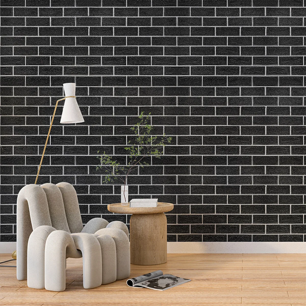 277288e841-5_resize_1200x1200 Панель стінова 70х70cmх5mm чорна цегла з білим (D) SW-00001503 – зображення використання 5