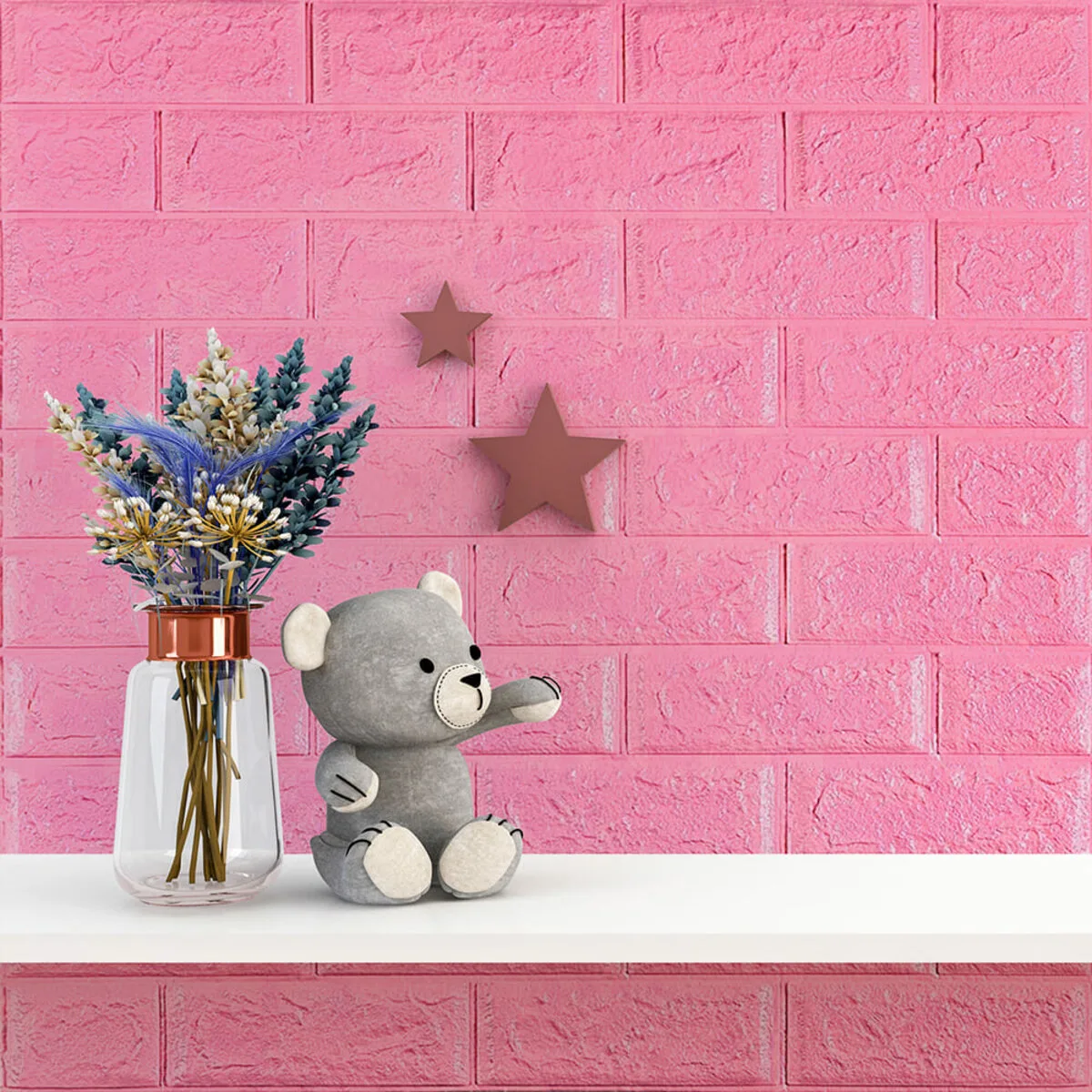 2daa69b4a6-5_resize_1200x1200 3D панель самоклеюча цегла Рожевий 700х770х5мм (004-5) SW-00000143 – зображення використання 5