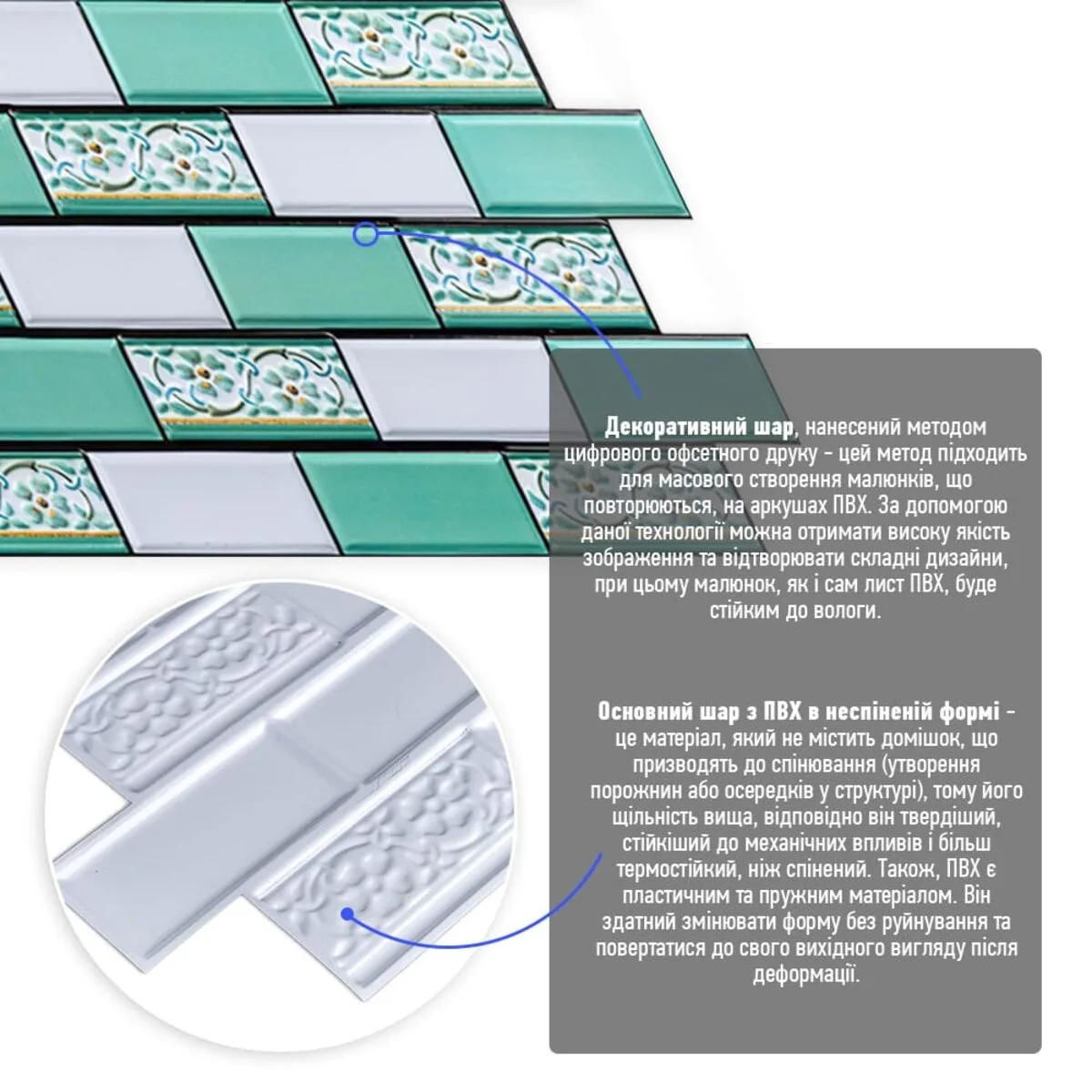 2fb11f4800-2_resize_1200x1200 Декоративна ПВХ панель цегла зелений орнамент 960х480х4мм SW-00001429 – додаткове зображення 2