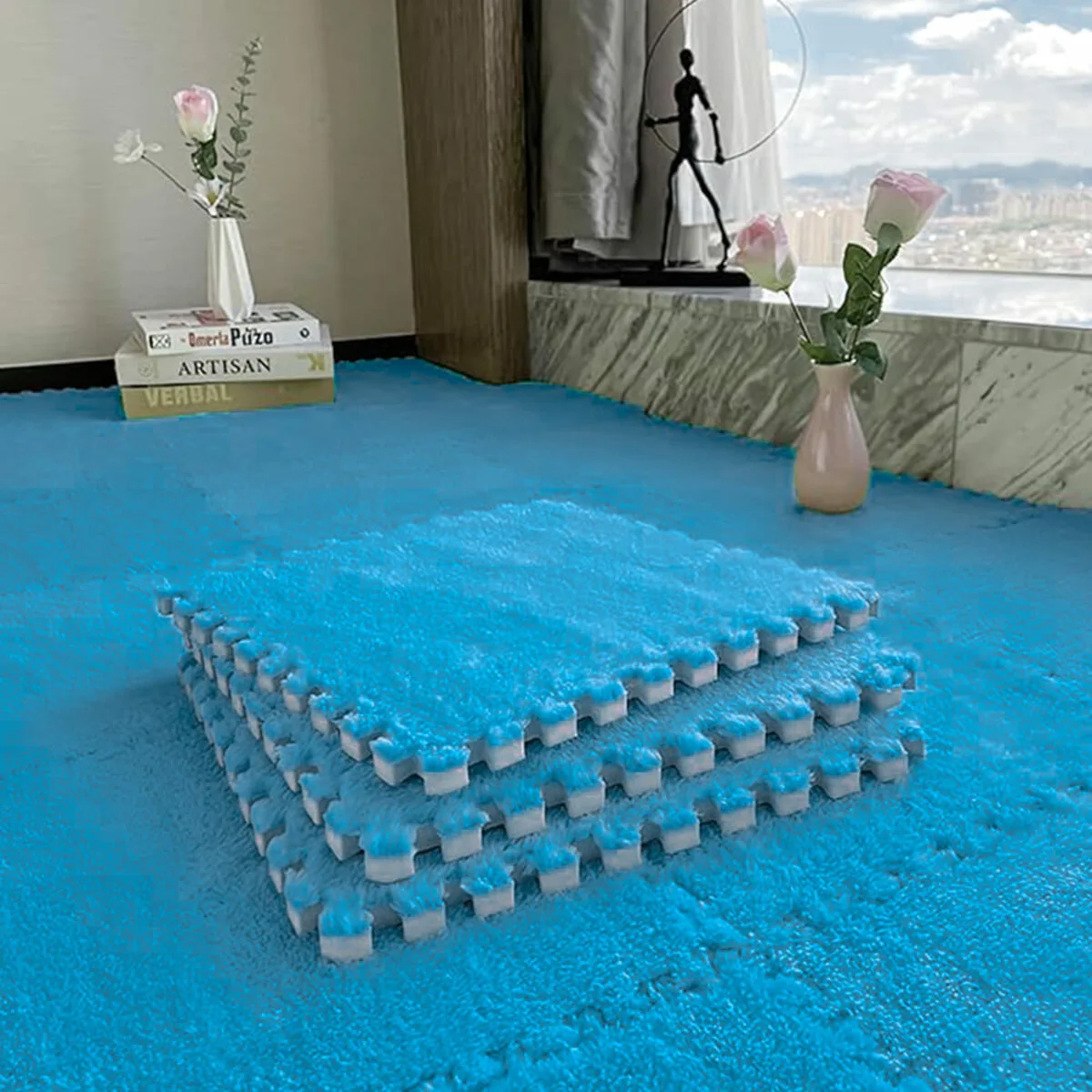 33ba7210dc-8_resize_1200x1200 Підлога-пазл плюшевий БЛАКИТНИЙ 30х30х1cm (D) SW-00002090 – зображення використання 8