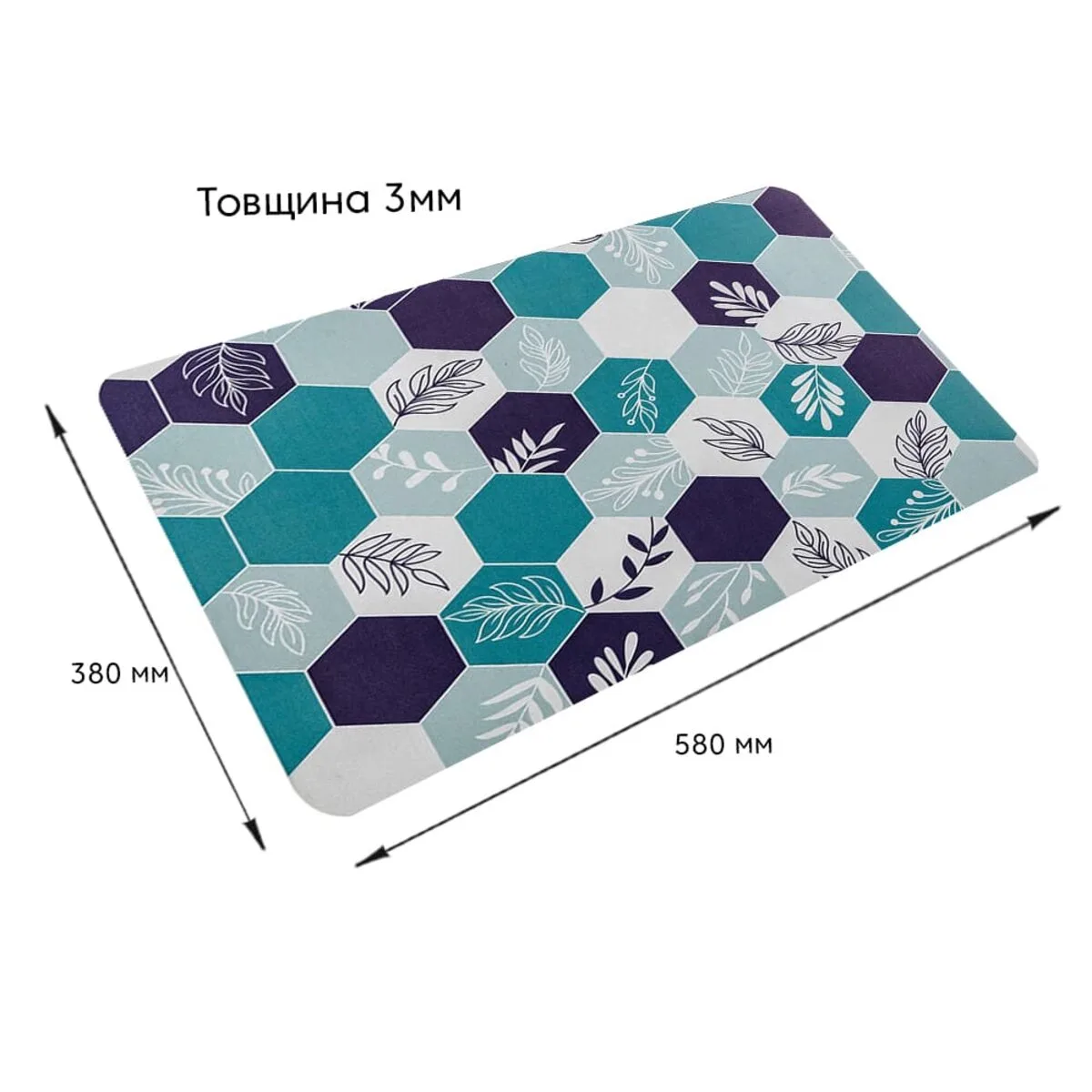Вологопоглинаючий килимок шестикутники 38х58CMх3MM (D) SW-00001562 – зображення виду 3
