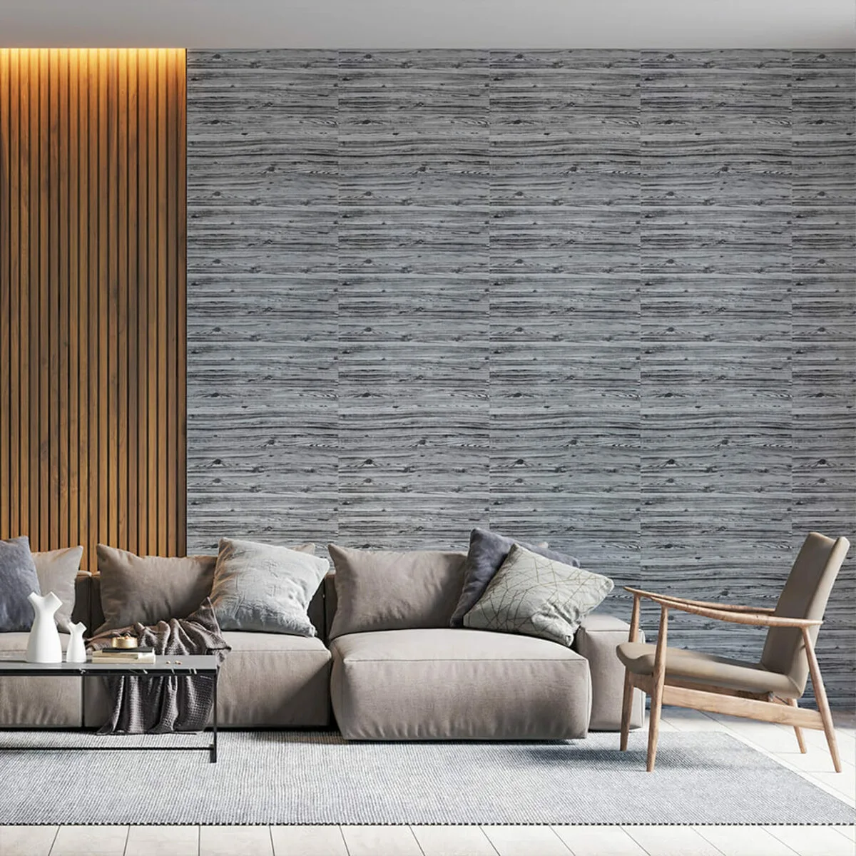 Самоклеюча 3D панель під дерево кольору зебри 2800x700x3мм SW-00001769 – зображення використання 6