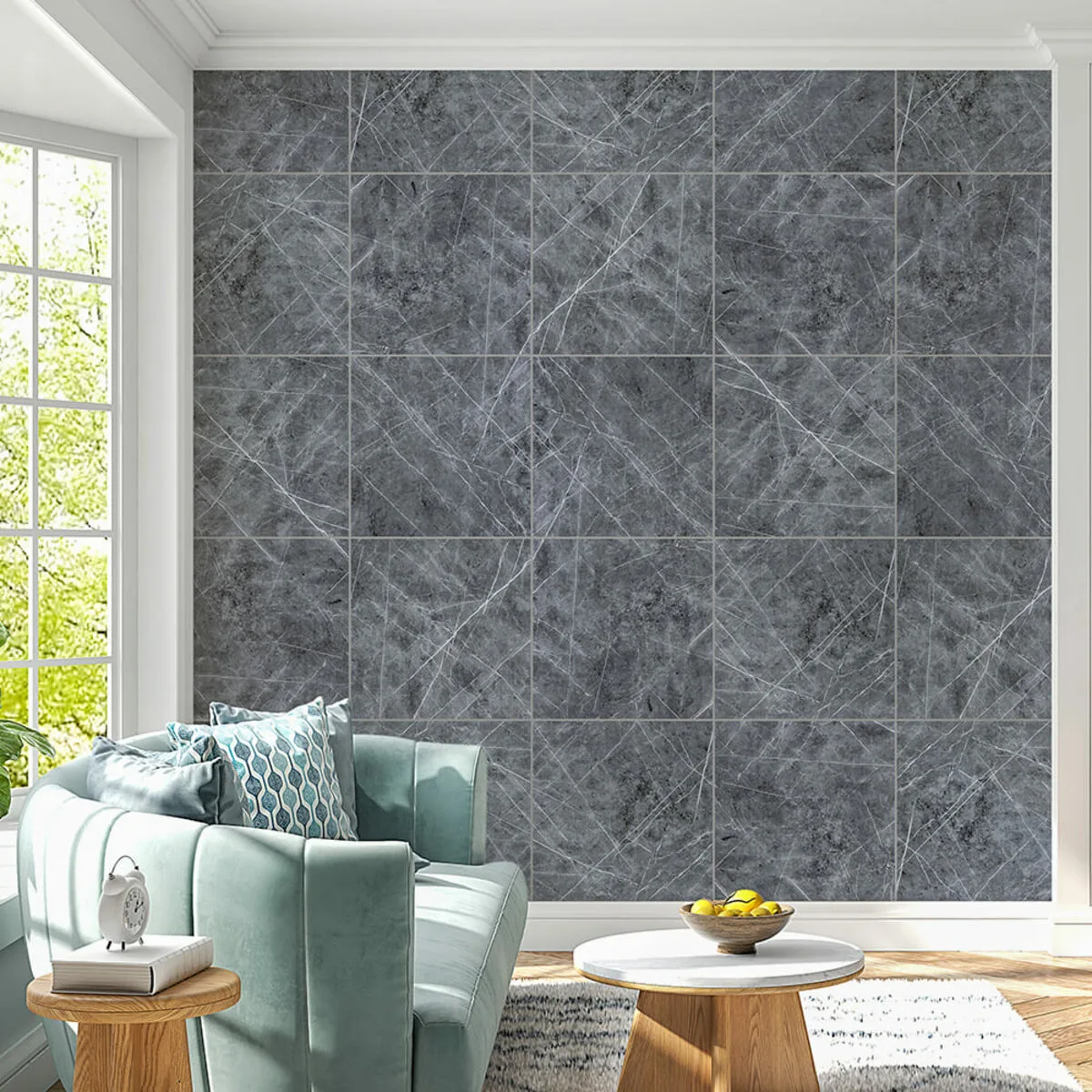 407492a74b-6_resize_1200x1200 Декоративна ПВХ плита сірий натуральний мармур 600х600х3mm (S) SW-00001627 – зображення використання 6