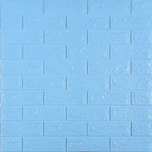 3D панель самоклеюча цегла Блакитна 700х770х5мм (005-5) SW-00000297