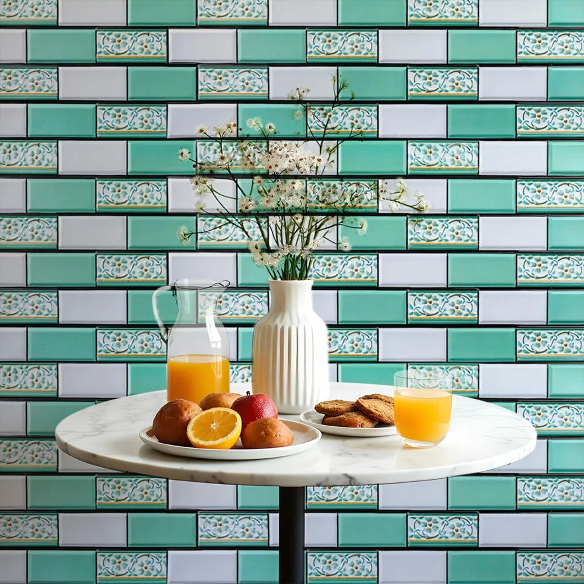 46c25c4483-6_resize_1200x1200 Декоративна ПВХ панель цегла зелений орнамент 960х480х4мм SW-00001429 – зображення використання 6