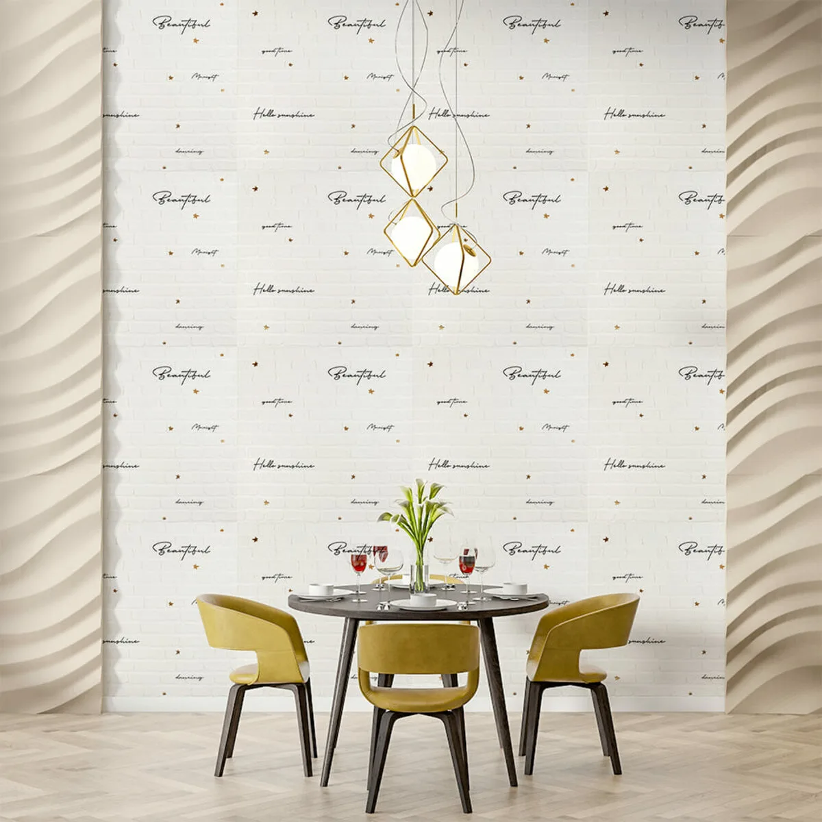 4c931ea426-5_resize_1200x1200 Панель стінова 3D 700х700х4мм напис із золотом (D) SW-00001979 – зображення використання 5