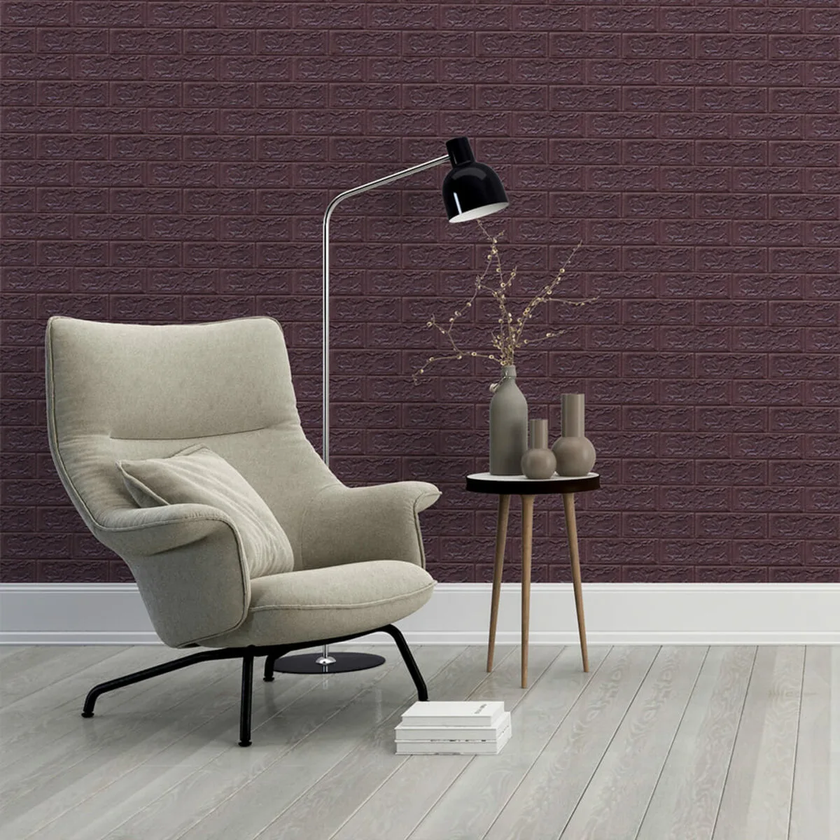 4d501c25a0-5_resize_1200x1200 3D панель самоклеюча цегла баклажан-кава 700х770х5мм (018-5) SW-00000085 – зображення використання 5