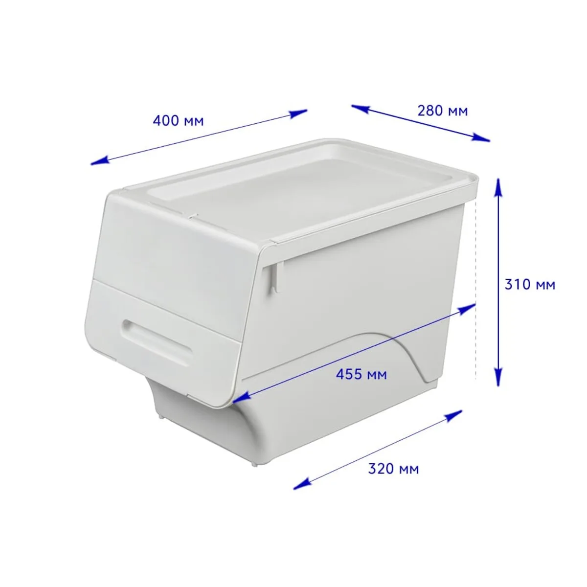 4dd8a3273b-3_resize_1200x1200 Контейнер для зберігання білий 45.5х28.5х31CM SW-00002421 – зображення виду 3