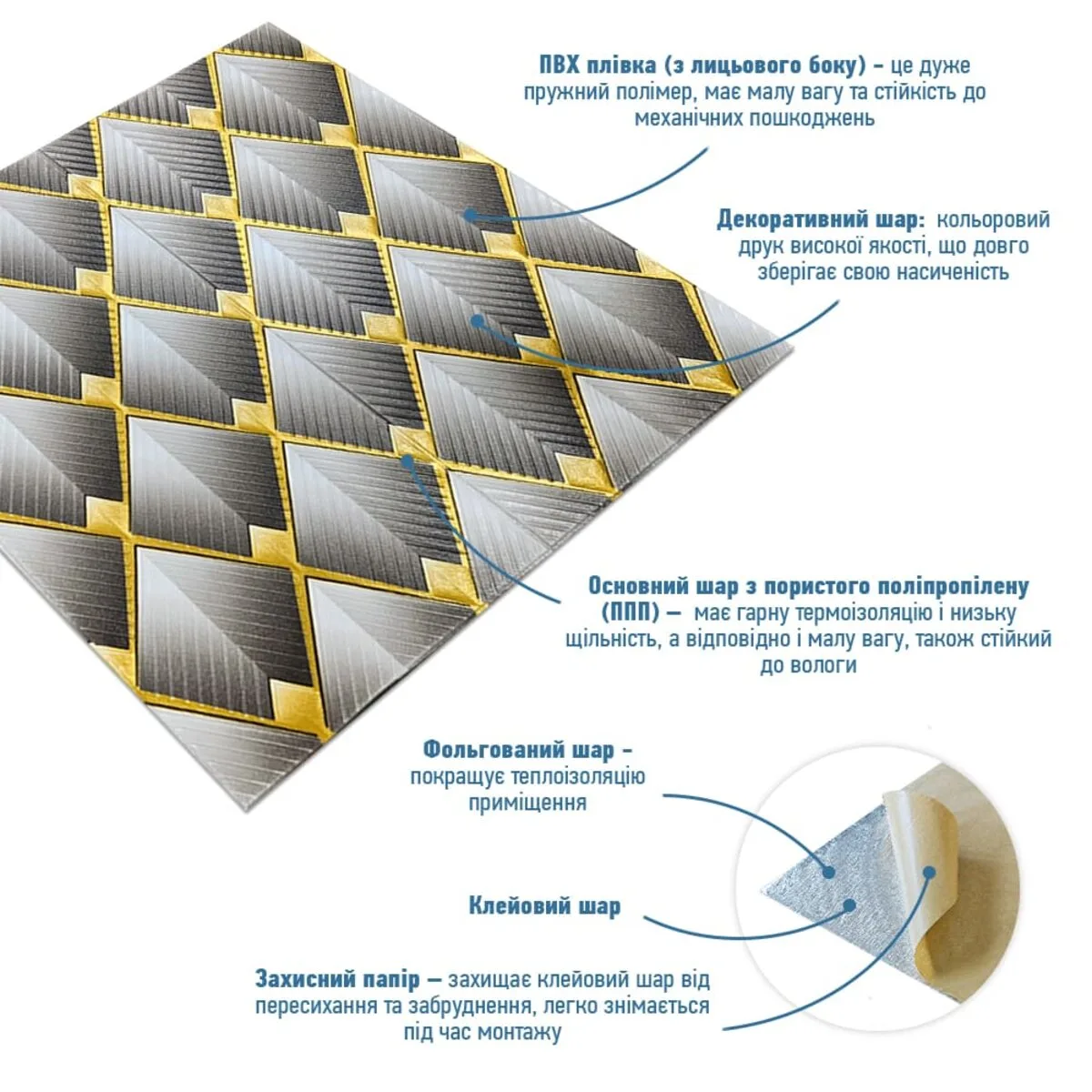57c6edd5b6-2_resize_1200x1200 Панель стінова 3D 700х700х4мм ромб сірий (D) SW-00001986 – додаткове зображення 2