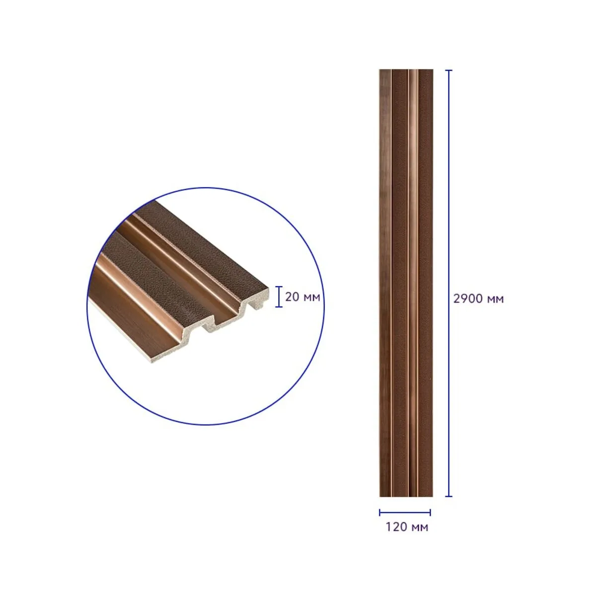 580385607c-3_resize_1200x1200 Рейка декоративная PS под коричневую кожу с бронзой 2900х120х20мм SW-00002147- – зображення виду 3