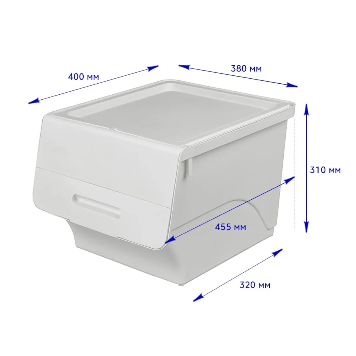 587a1d1008-3_resize_1200x1200 Контейнер для зберігання білий 45.5х38х31CM SW-00002420 – зображення виду 3