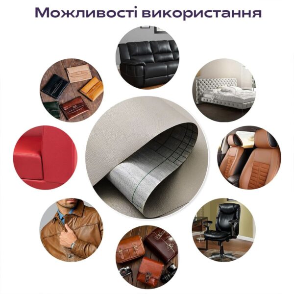Самоклеюча екошкіра у рулоні 1.37х1mх0.5mm Світло-сірий (D) SW-00001373 – зображення використання 6