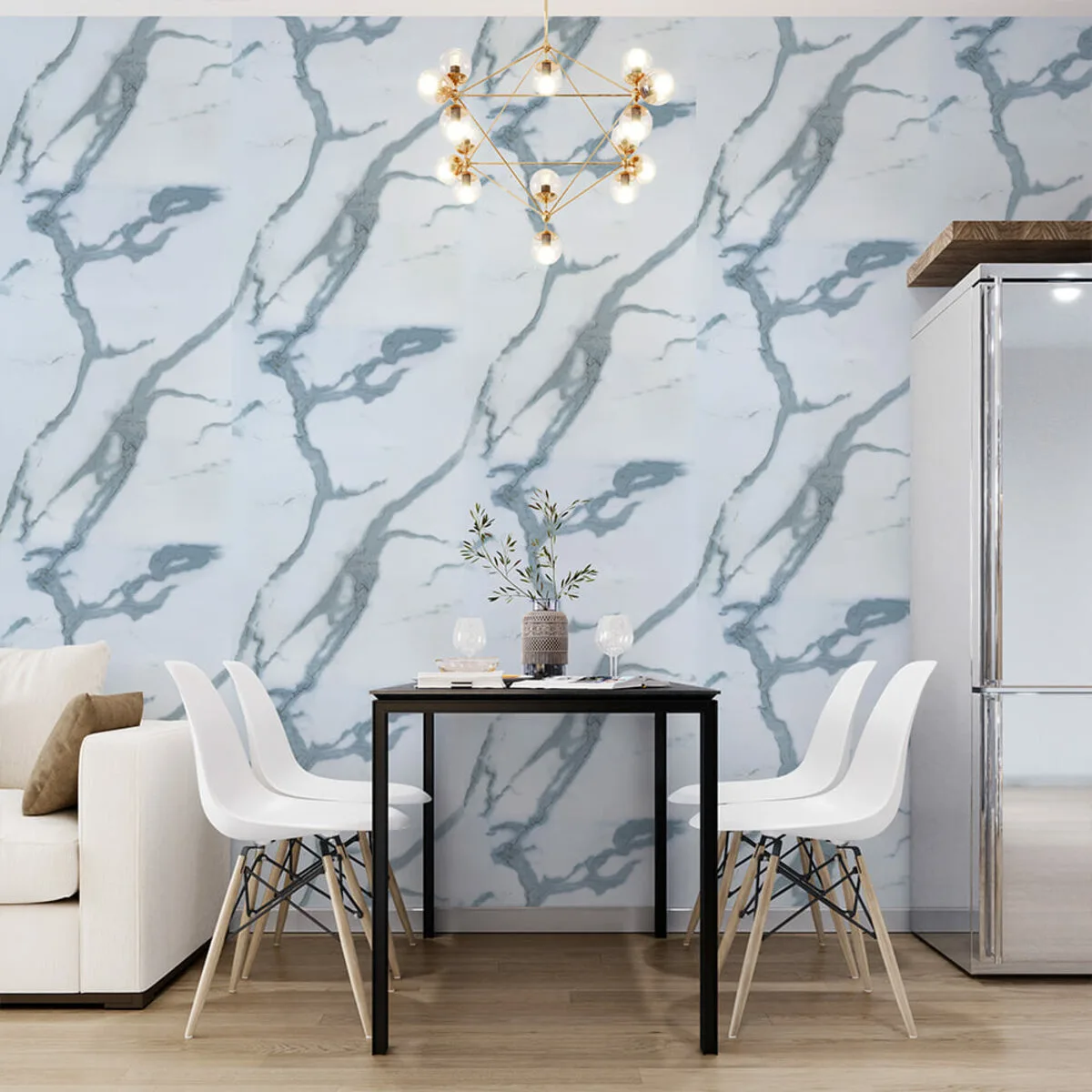 Самоклеюча стінова PET плитка у рулоні 600х3000х2mm SW-00001690 – зображення використання 9