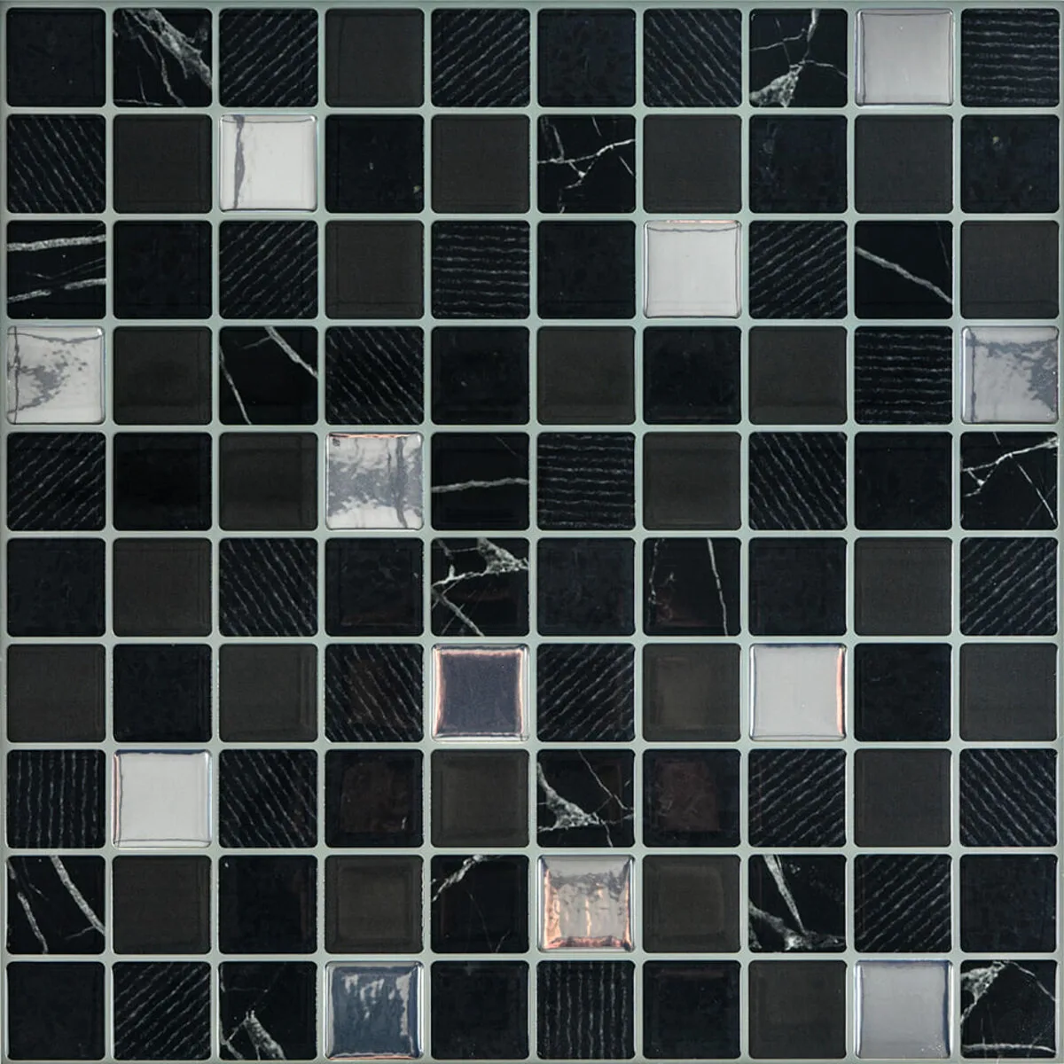 655caf375f-1_resize_1200x1200 Самоклеюча поліуретанова плитка чорно-біла мозаїка 305х305х1мм (D) SW-00001149