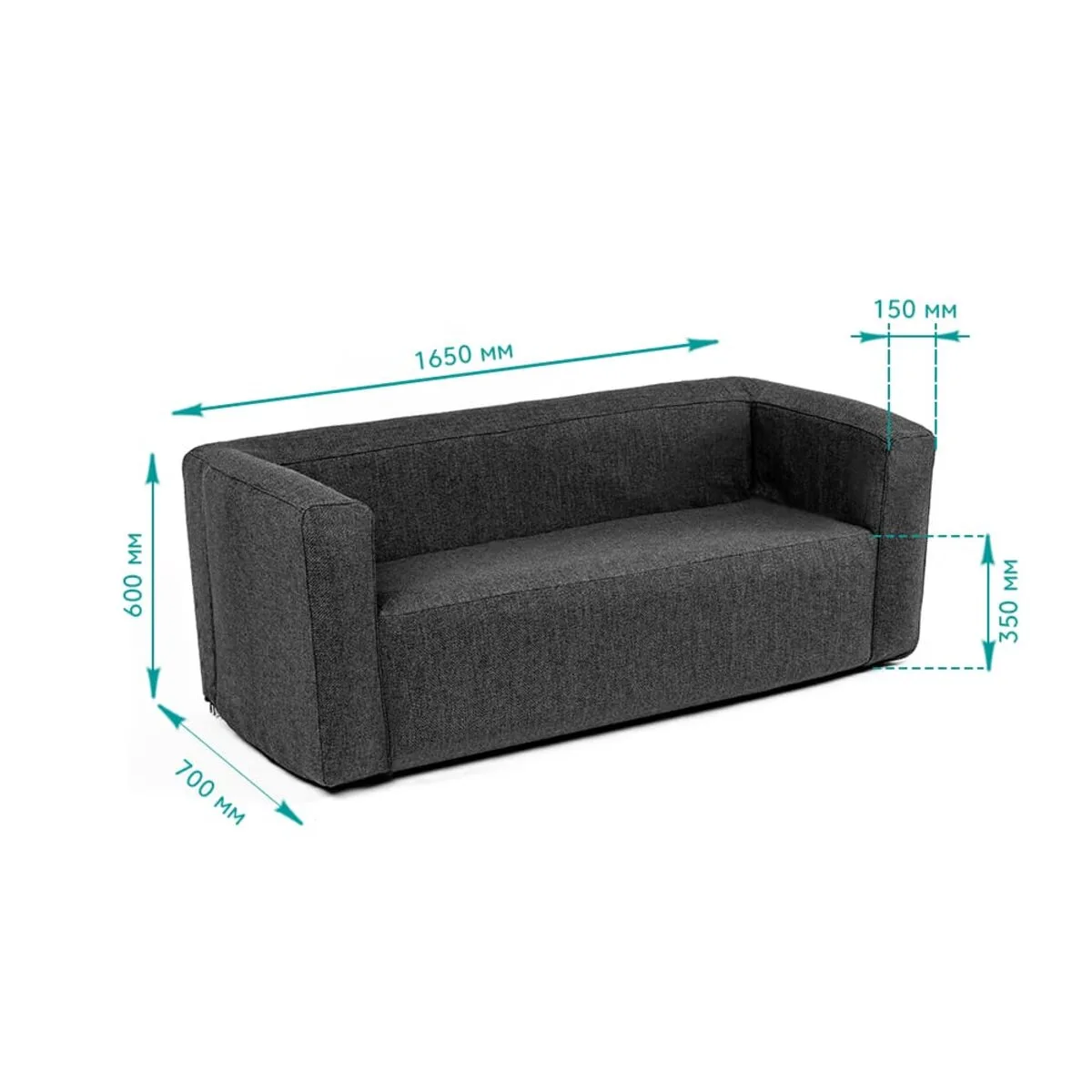 Надувний диван сірий SW-00002293 – зображення виду 3