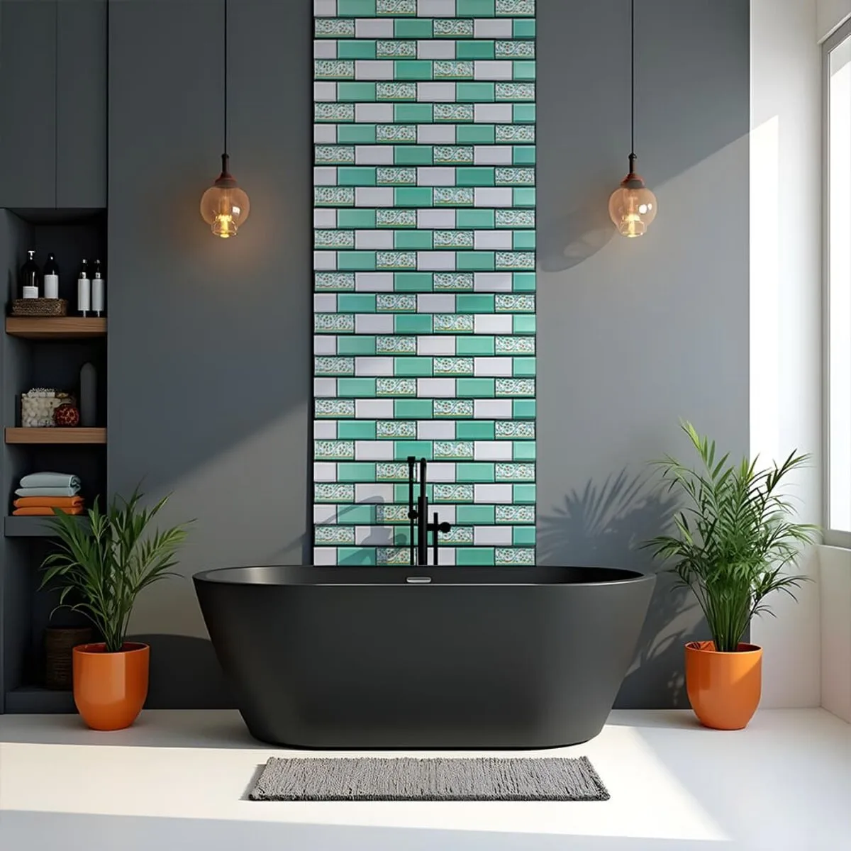 6eb390f2d7-5_resize_1200x1200 Декоративна ПВХ панель цегла зелений орнамент 960х480х4мм SW-00001429 – зображення використання 5