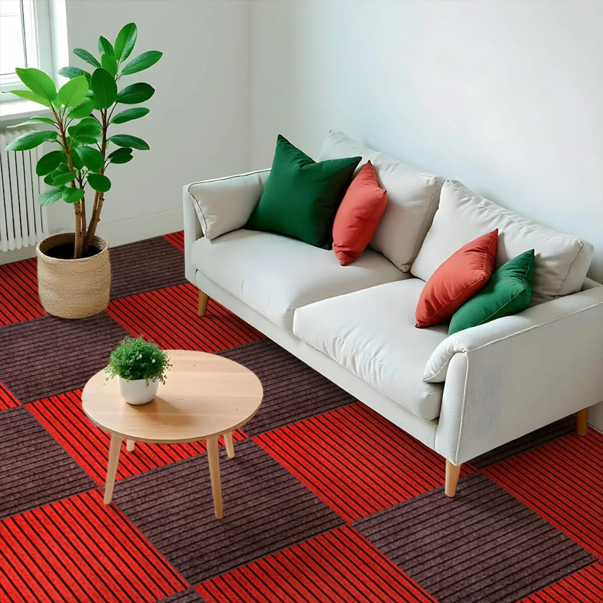 728014f57d-6_resize_1200x1200 Самоклеюча плитка під ковролін бургунді 600х600х4,5MM (D) SW-00002487 – зображення використання 6