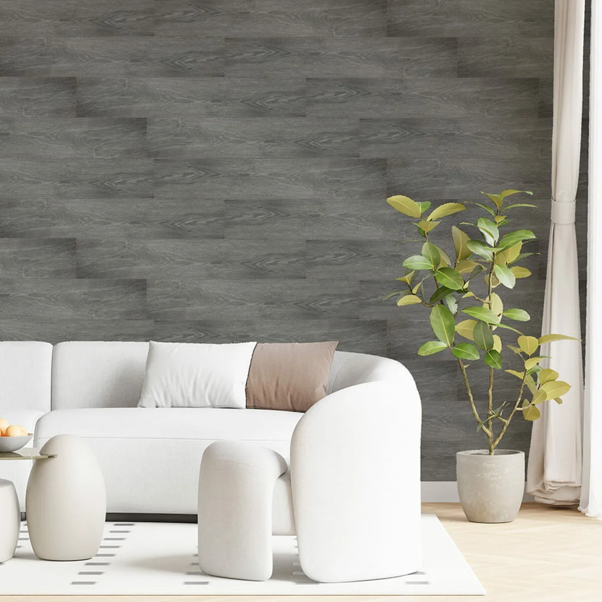 Самоклеюча вінілова плитка попелясте дерево, ціна за 1 шт. (СВП-003) Матова SW-00000284 – зображення використання 5