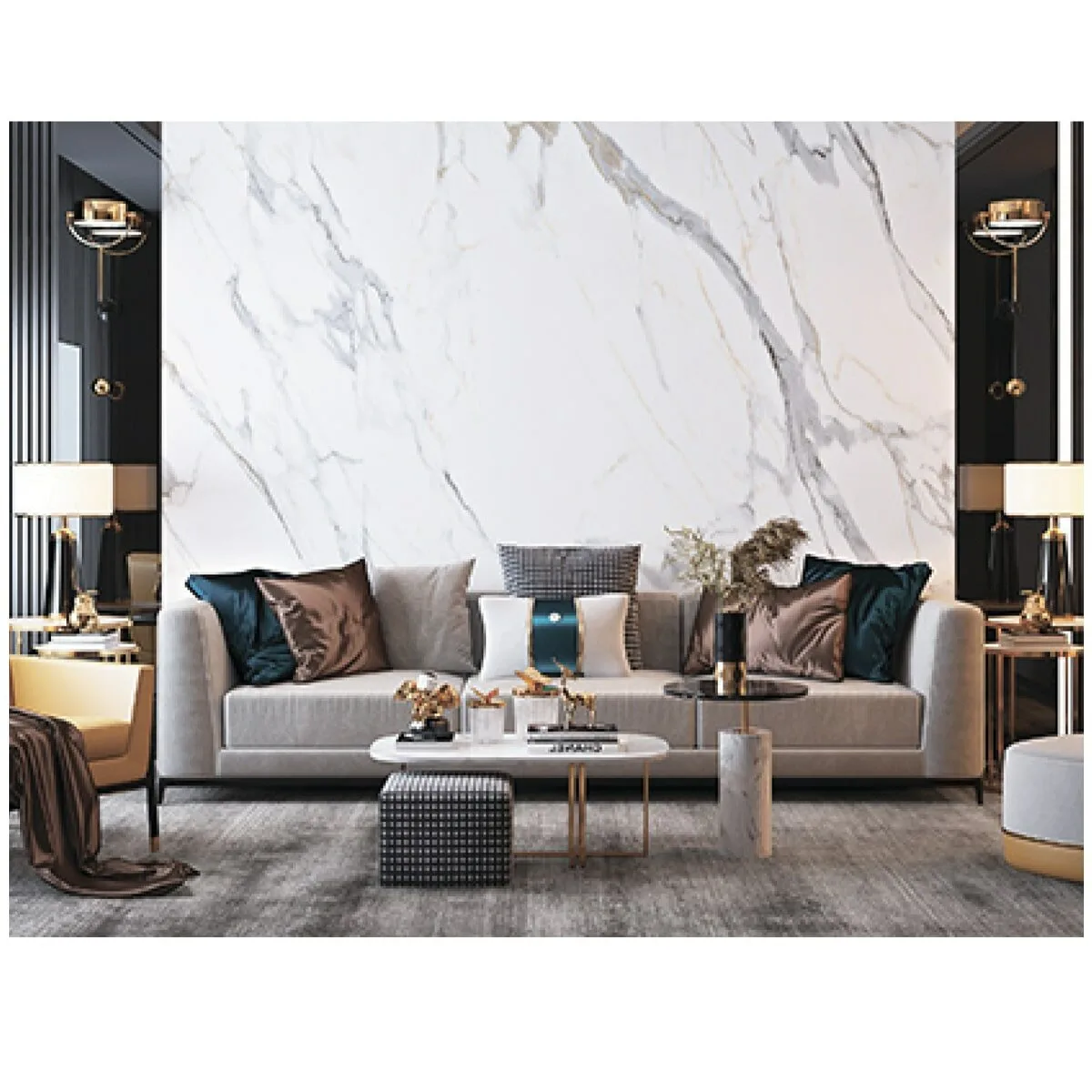 Самоклеюча вінілова плитка набір (6 рулонів) кварц 3600х2800х2мм SW-00001453 – зображення виду 3