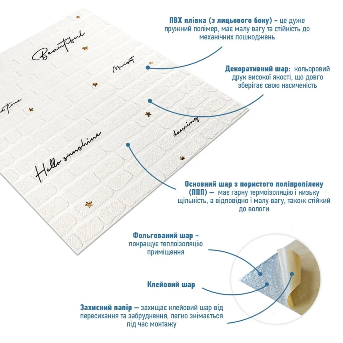 7bca20c080-2_resize_1200x1200 Панель стінова 3D 700х700х4мм напис із золотом (D) SW-00001979 – додаткове зображення 2