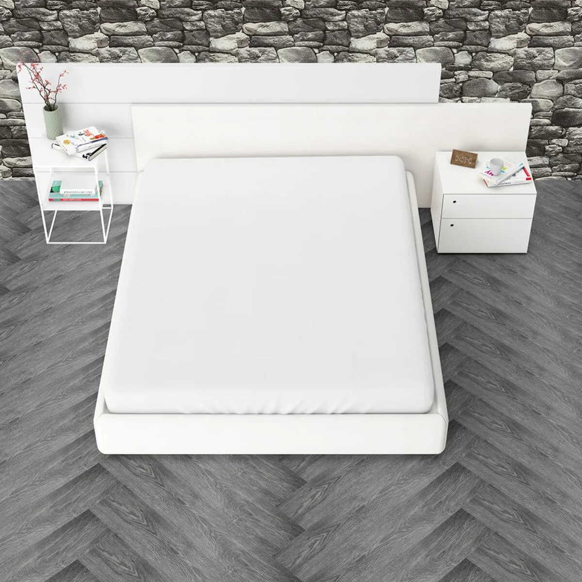 Самоклеюча вінілова плитка попелясте дерево, ціна за 1 шт. (СВП-003) Матова SW-00000284 – зображення використання 6