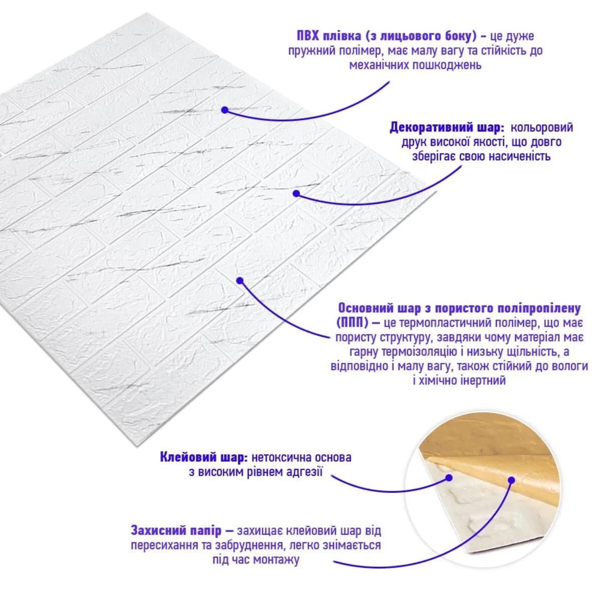 Панель стінова 3D marble square 700х770х3мм (D) SW-00002262 – додаткове зображення 2