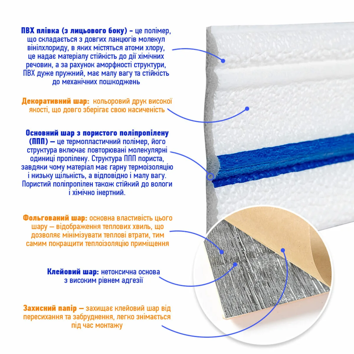 8372e62aae-2_resize_1200x1200 Плінтус РР самоклеючий білий з синьою смужкою 2300х70х4мм (D) SW-00001831 – додаткове зображення 2