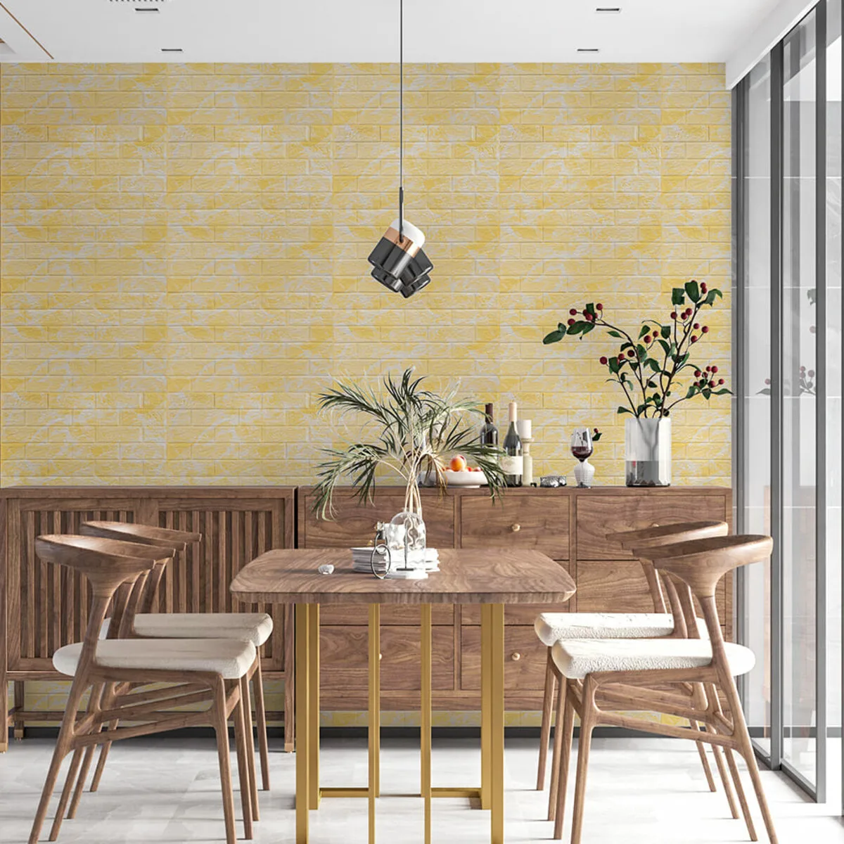 Панель стінова 3D 700х770х2мм (062-2) МАРМУР БЕЖЕВИЙ (D) SW-00001911 – зображення використання 5