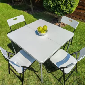 Набір складної мебелі(Стіл и 4 стільця), Білий (з сумкою) SW-00001540 – додаткове зображення 2