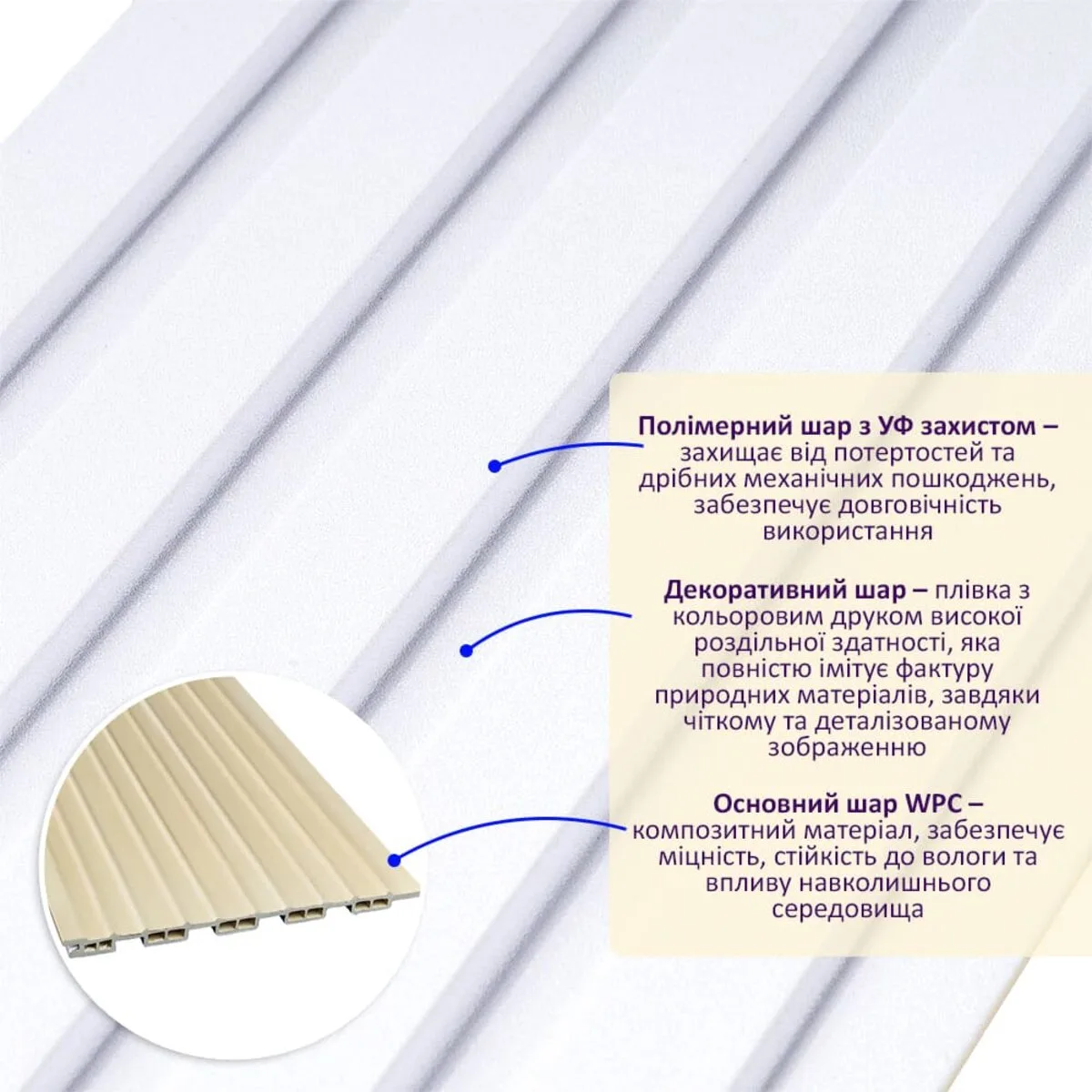 8a46f0dfc2-2_resize_1200x1200 Рейка декоративна WPC стінова білий 3000х150х9мм SW-00001866 – додаткове зображення 2