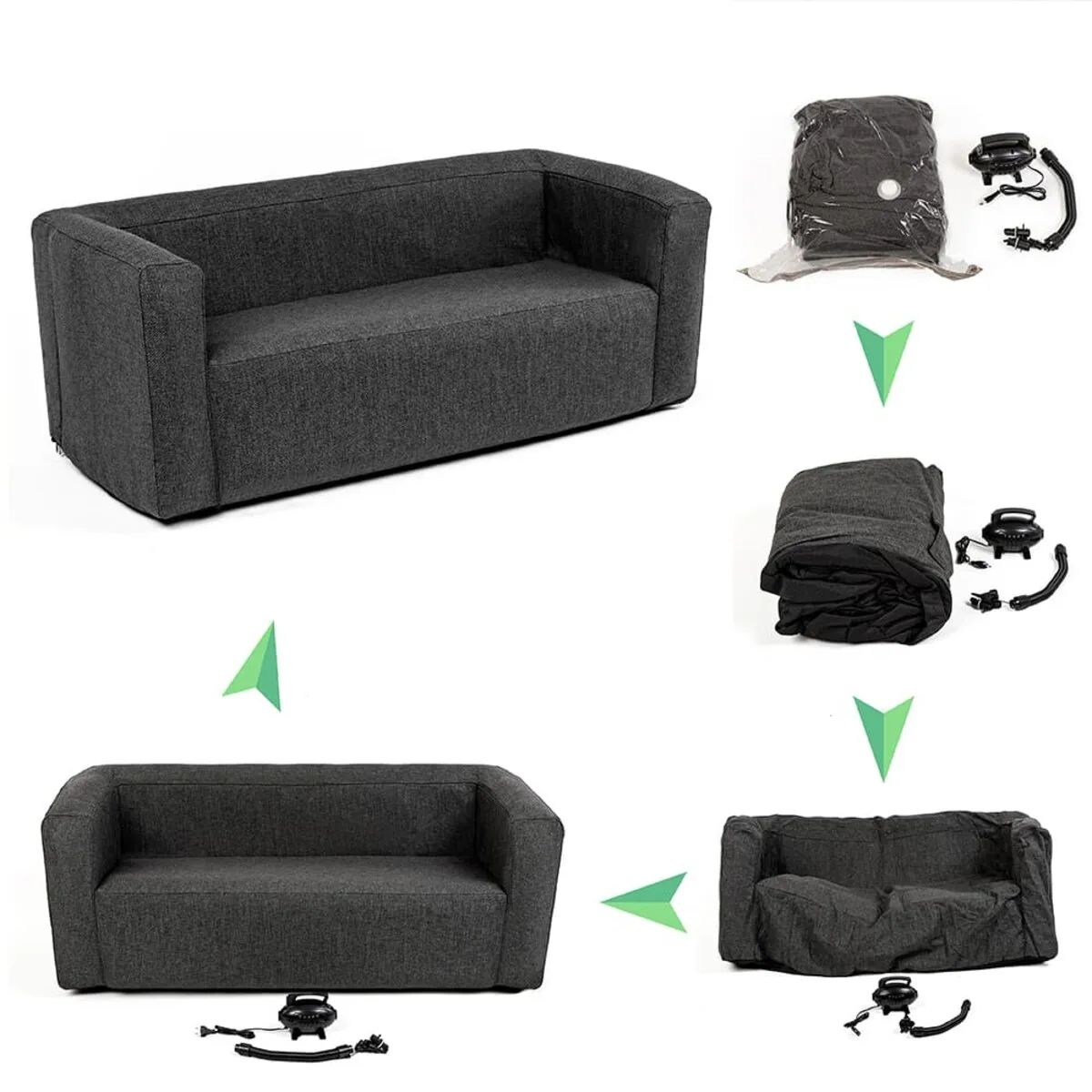 Надувний диван сірий SW-00002293 – зображення використання 6