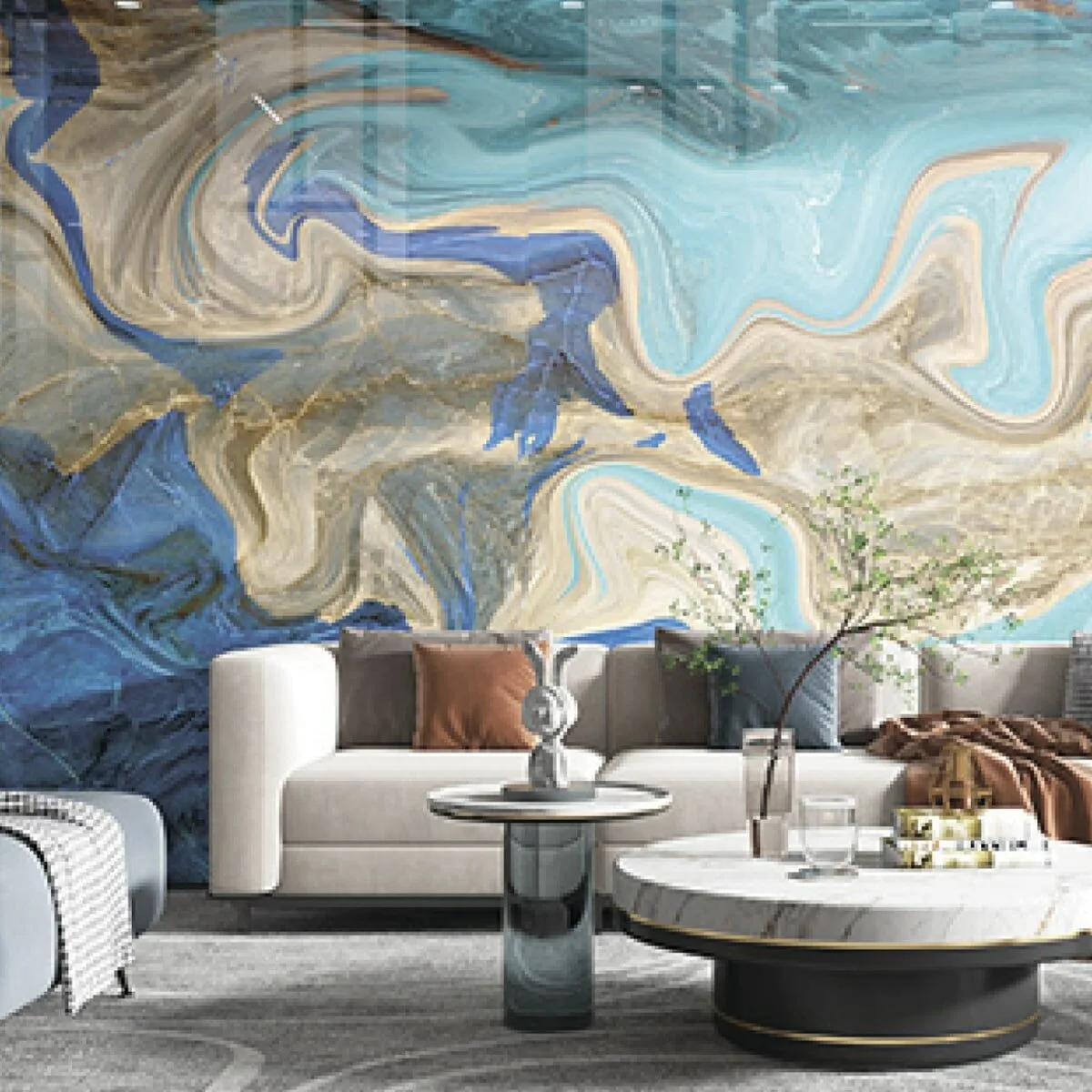 Самоклеюча вінілова плитка набір (6 рулонів) блакитний 3600х2800х2мм SW-00001449 – додаткове зображення 2