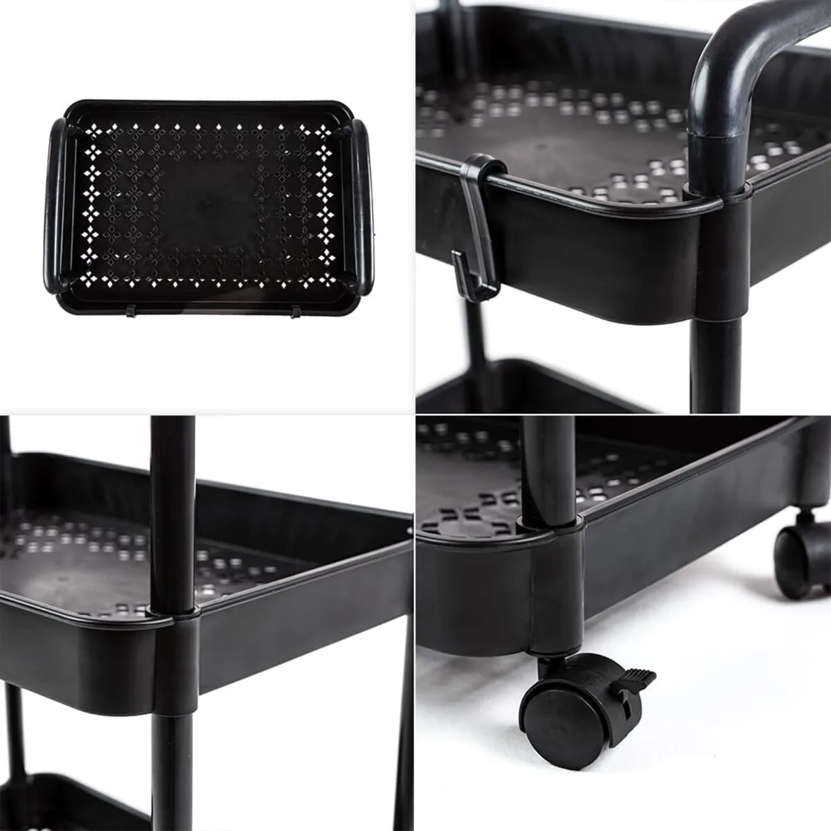 97c7a11b5c-5_resize_1200x1200 Етажерка мобільна п’ятиярусна універсальна пластикова чорна 41х25х127см SW-00002109 – зображення використання 5