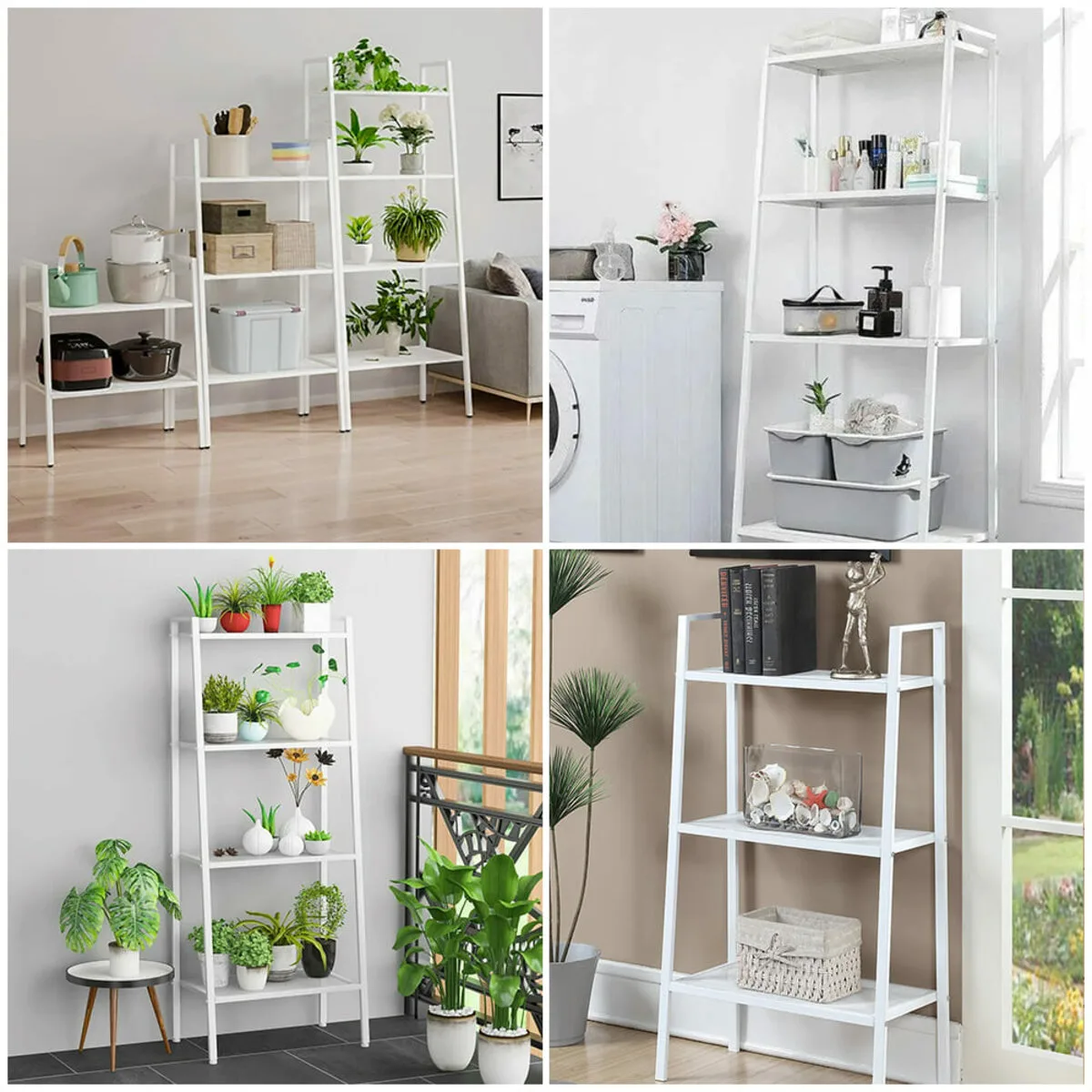 Стелаж-етажерка двоярусний з металу білий 60х26х60см SW-00002102 – зображення використання 7