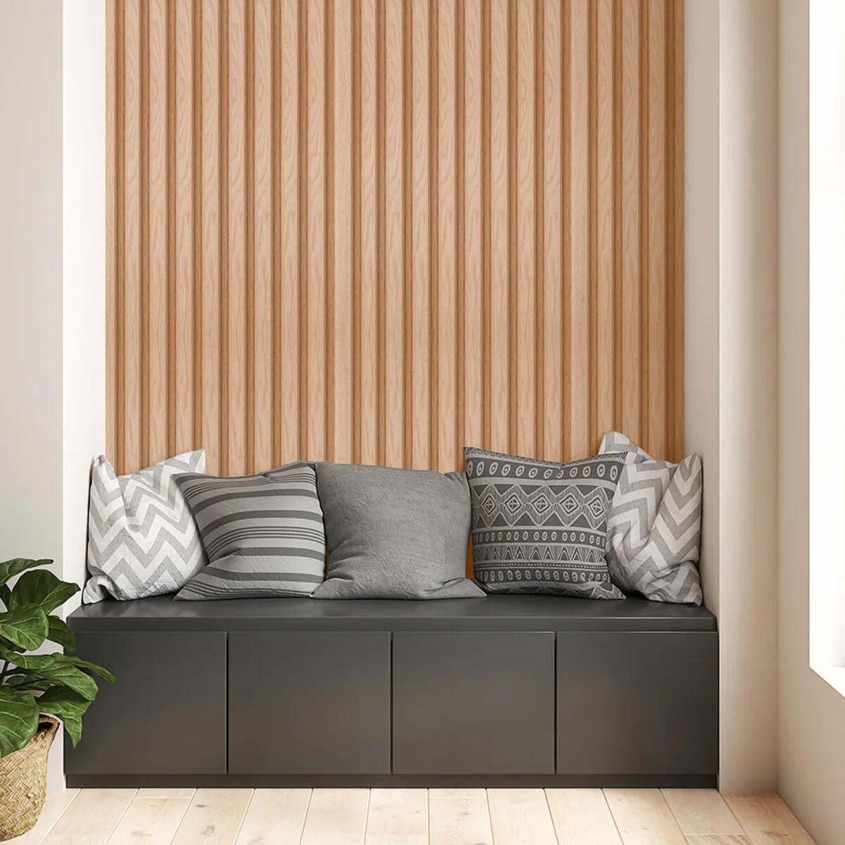 Рейка декоративна PS бук 2900х120х20мм SW-00002145- – зображення використання 7