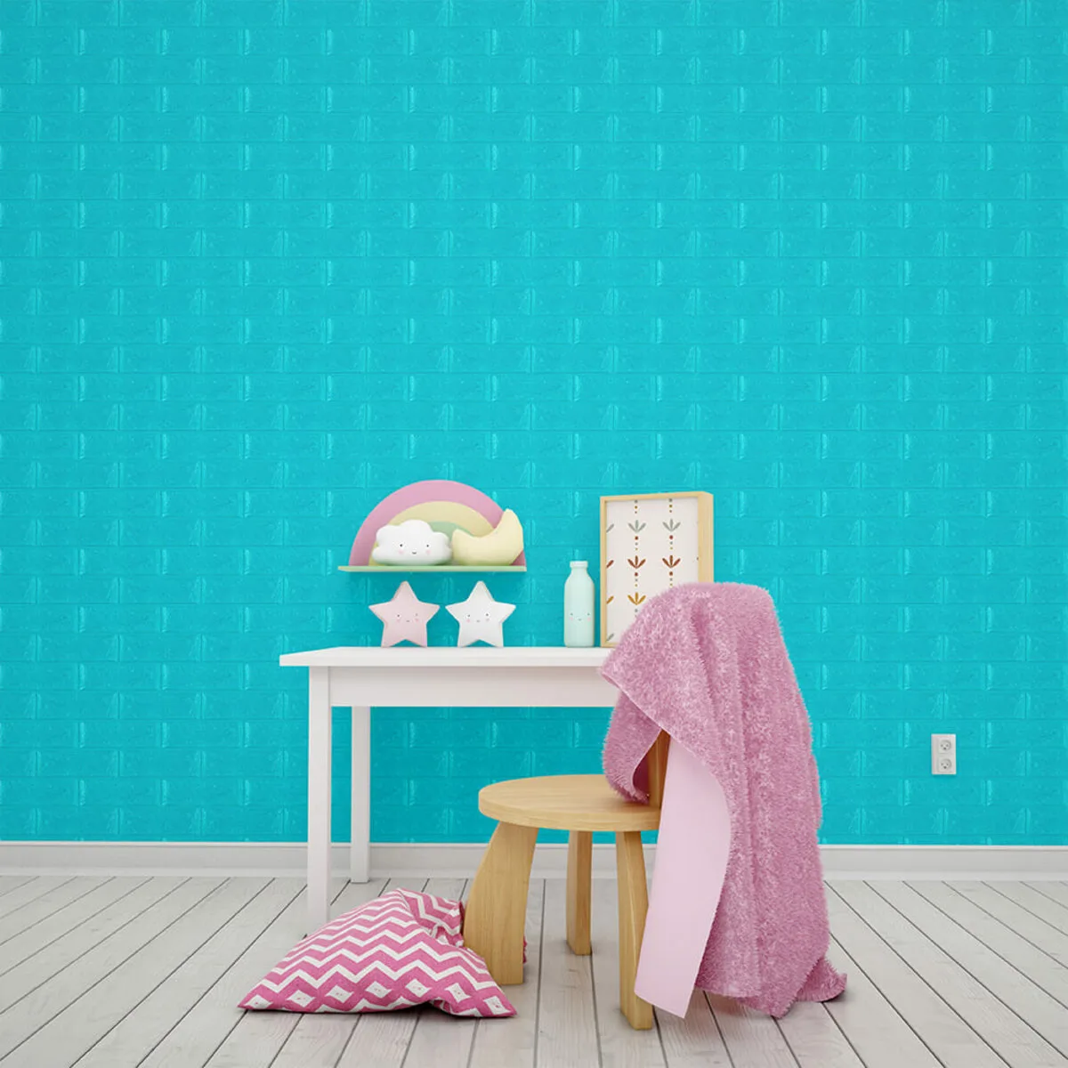 b3eb7ea218-5_resize_1200x1200 3D панель самоклеюча цегла Бірюза 700х770х5мм (002-5) SW-00000084 – зображення використання 5