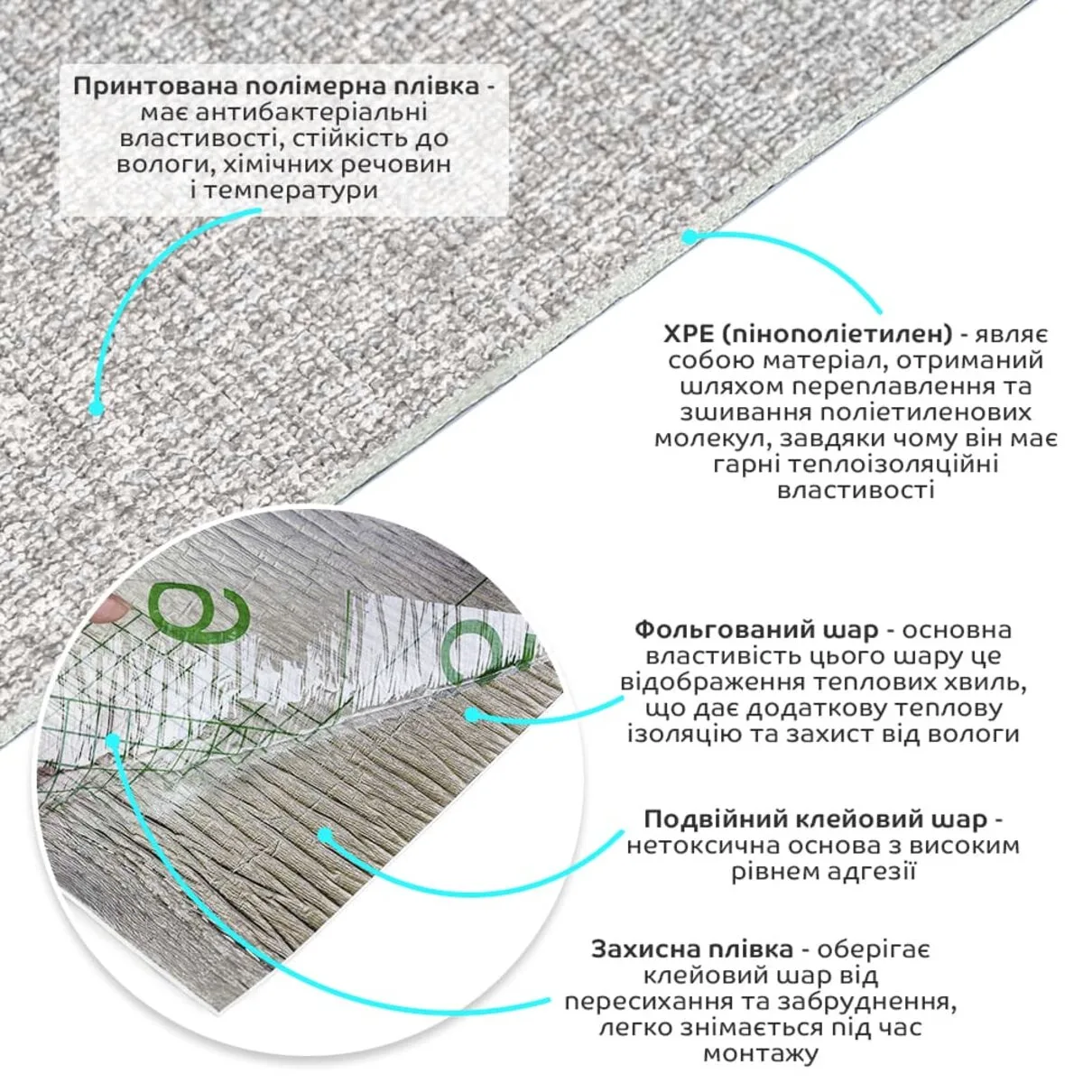 Самоклеючі шпалери сірий меланж 2800х500х2,5мм YM-12 (D) SW-00002020 – додаткове зображення 2