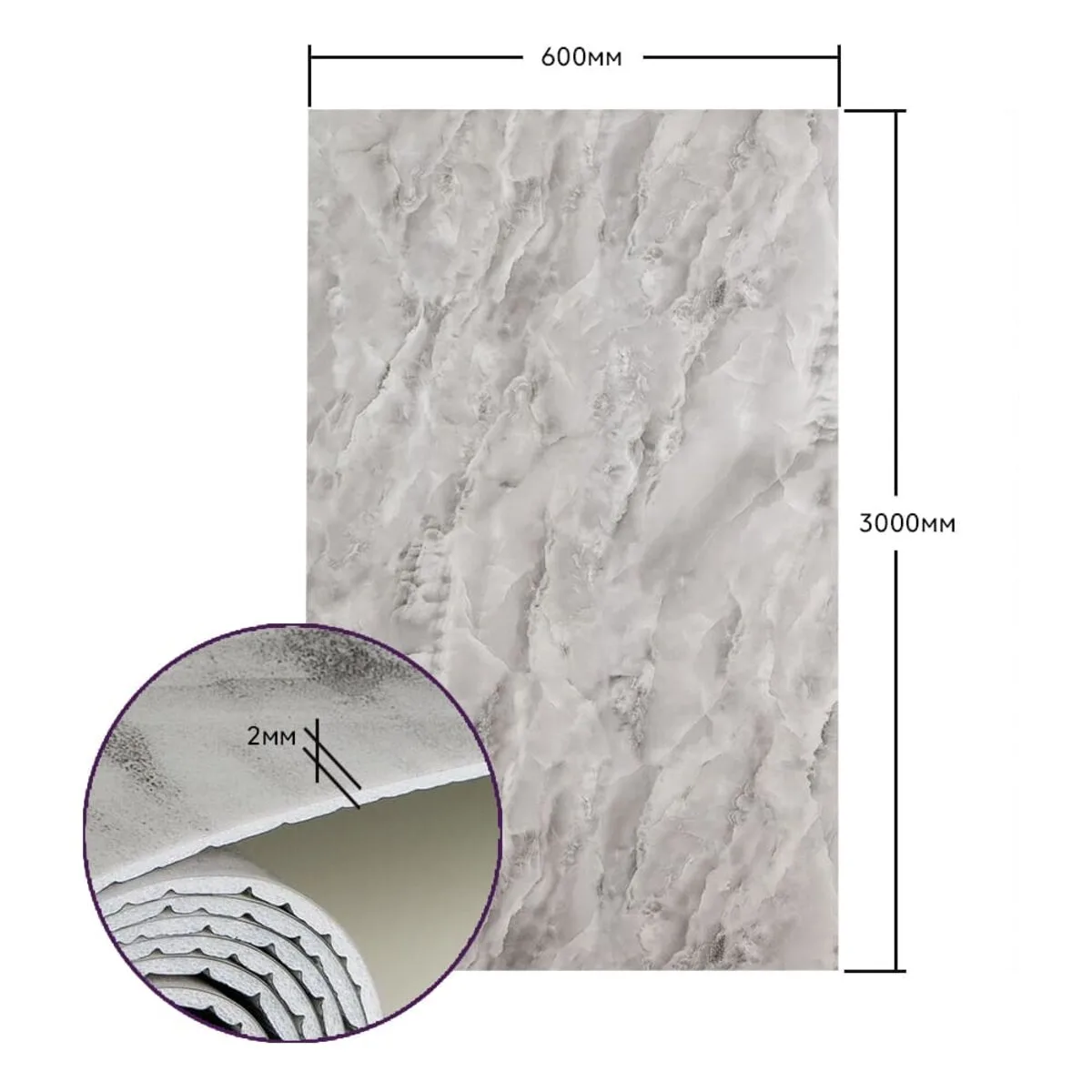 Самоклеюча стінова PET плитка у рулоні 600х3000х2mm SW-00001700 – зображення виду 3