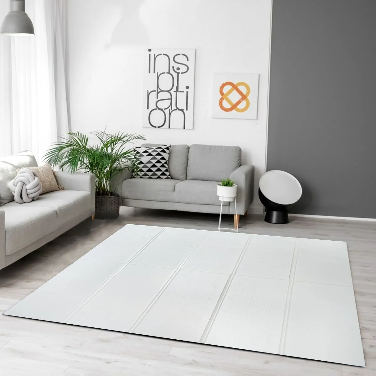 Дитячий складний термокилимок однотонний 2000х1500х10мм Білий (296) SW-00001188 – зображення використання 5