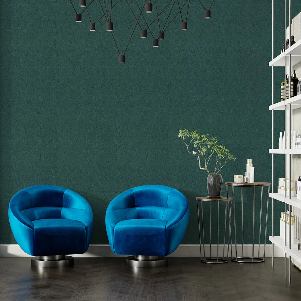 Самоклеючі шпалери темно зелений меланж 2800х500х2мм (D) SW-00001784 – зображення використання 7