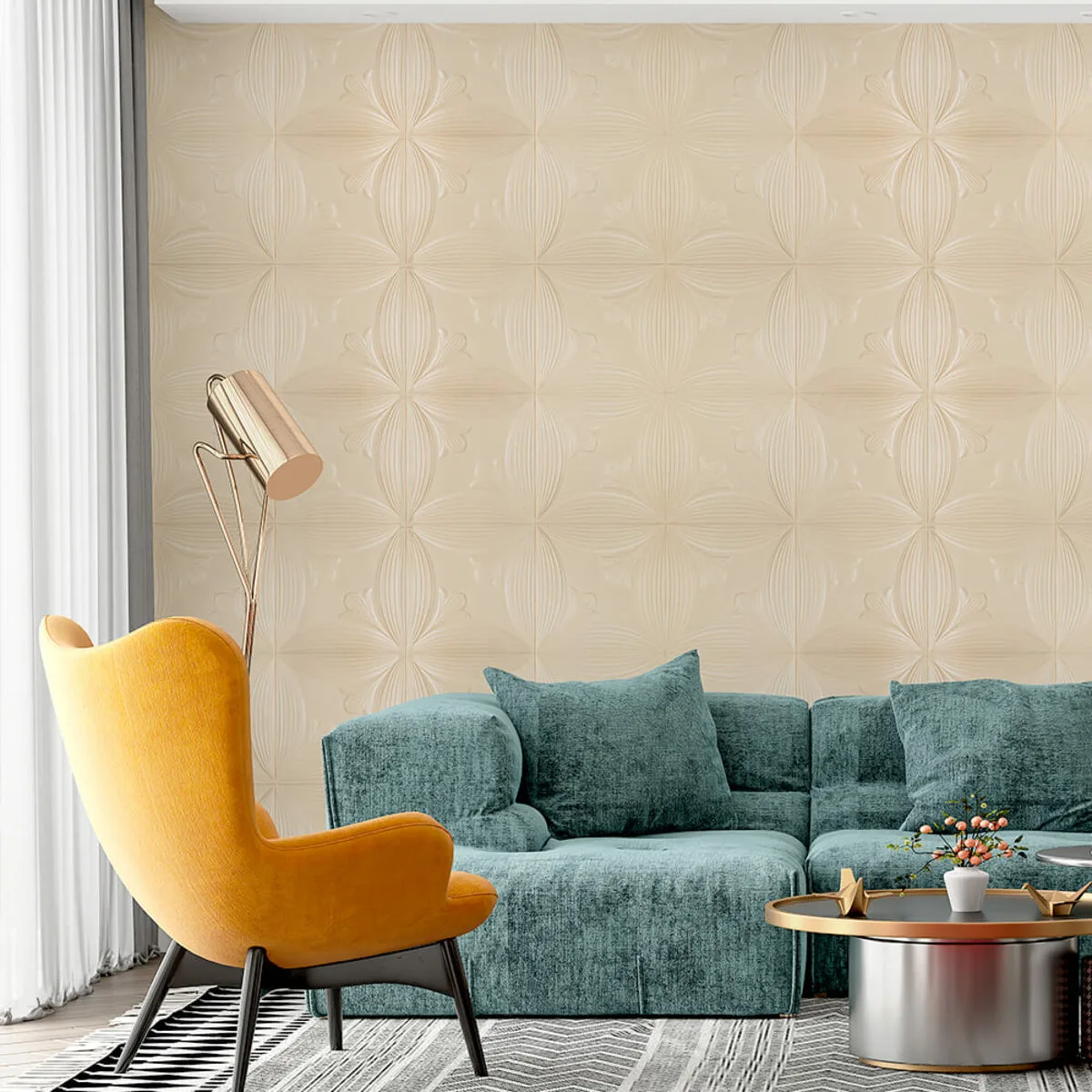 Панель 3D Beige 700х700х6mm (D) SW-00001960 – зображення використання 5