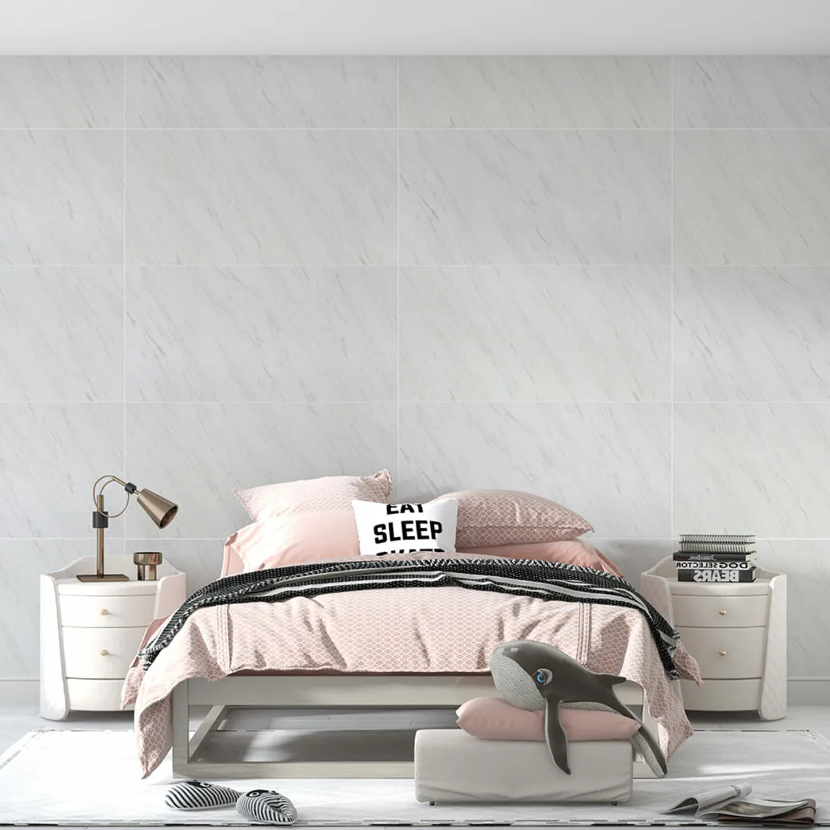 Декоративная ПВХ плита белый мрамор 0,6х1,2мх3мм SW-00002268 – зображення використання 7